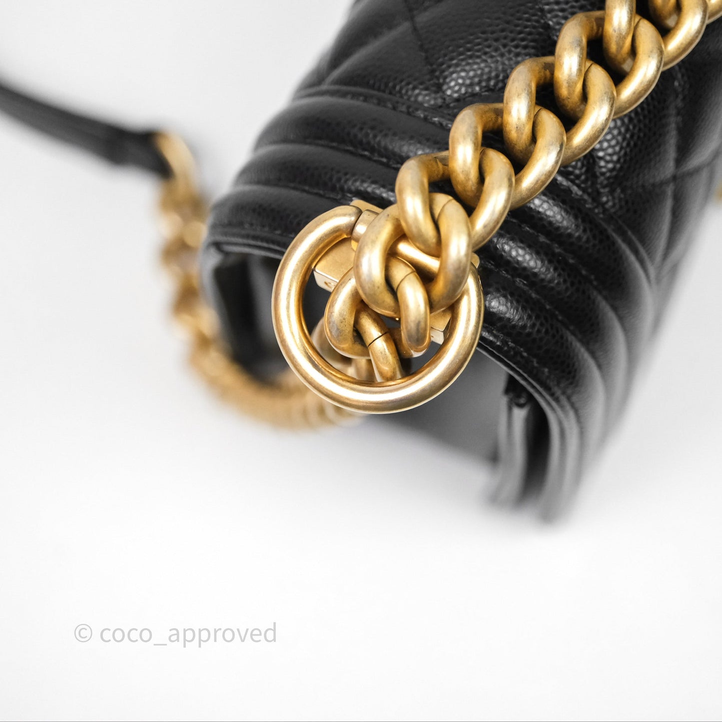 Chanel Medium Boy Quilted Black Caviar Aged Gold Hardware