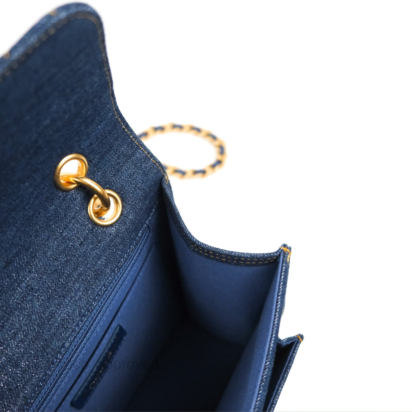 Chanel Square Flap Bag Denim Aged Gold Hardware 23S
