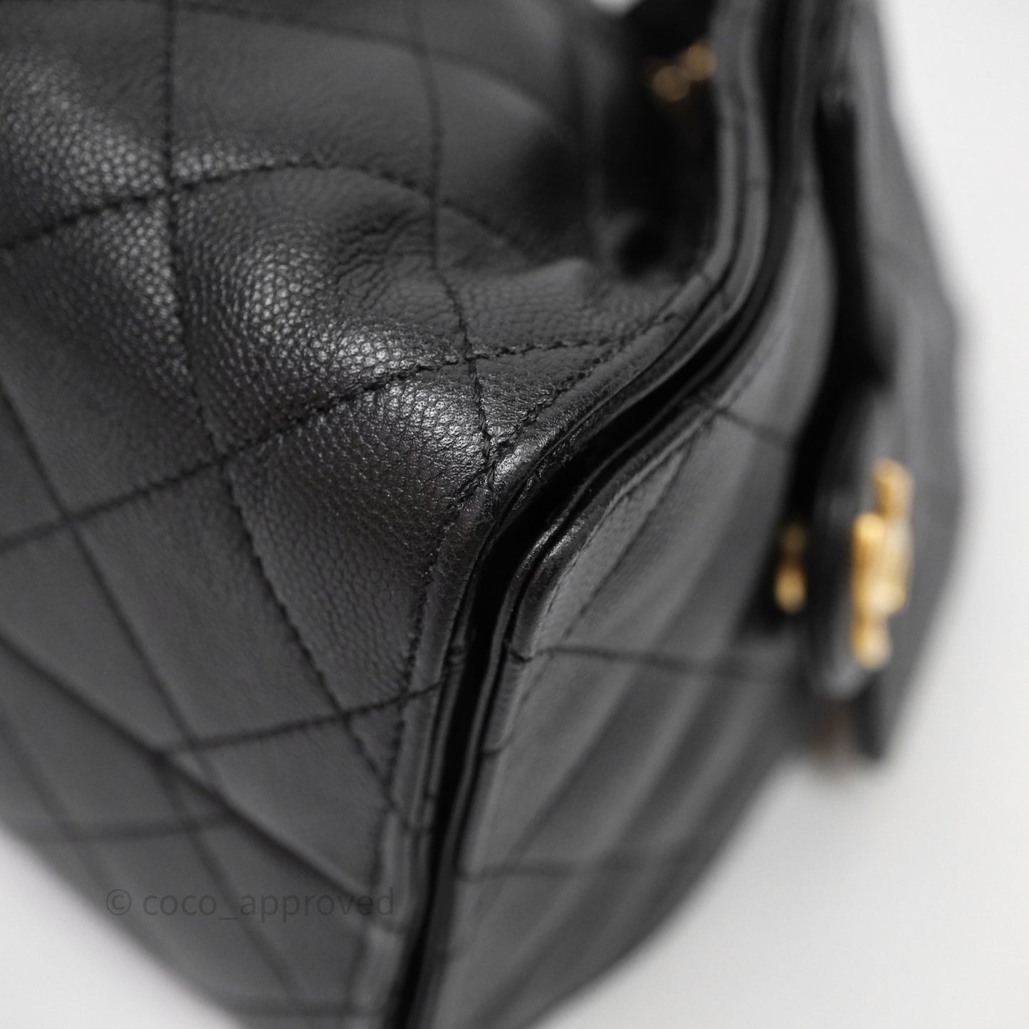Chanel 25 Small Black Caviar Aged Gold Hardware