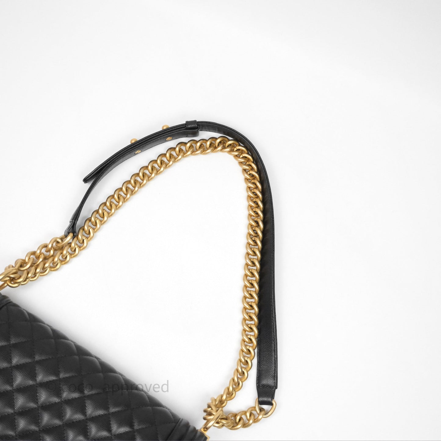Chanel Medium Boy Quilted Black Caviar Aged Gold Hardware