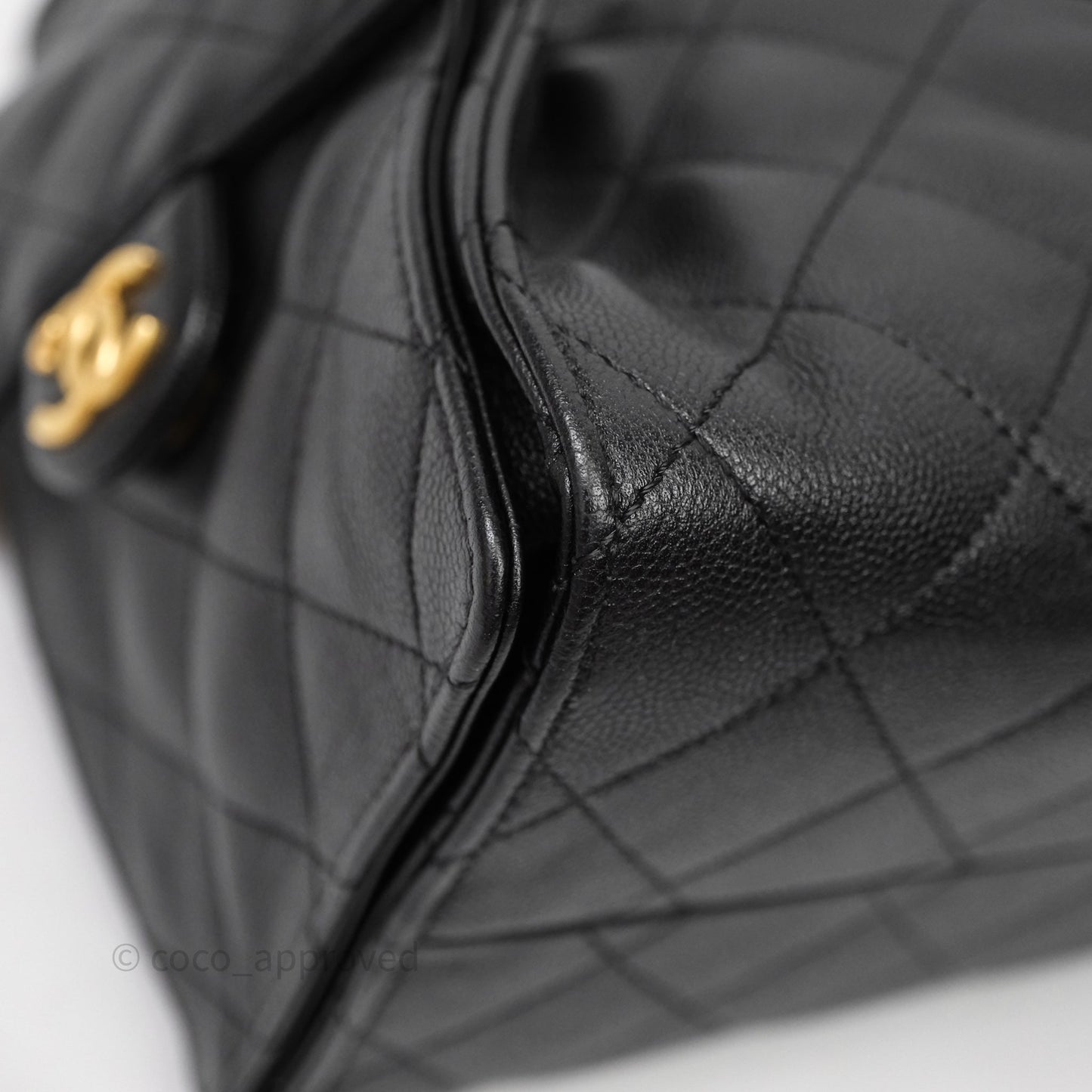 Chanel 25 Small Black Caviar Aged Gold Hardware