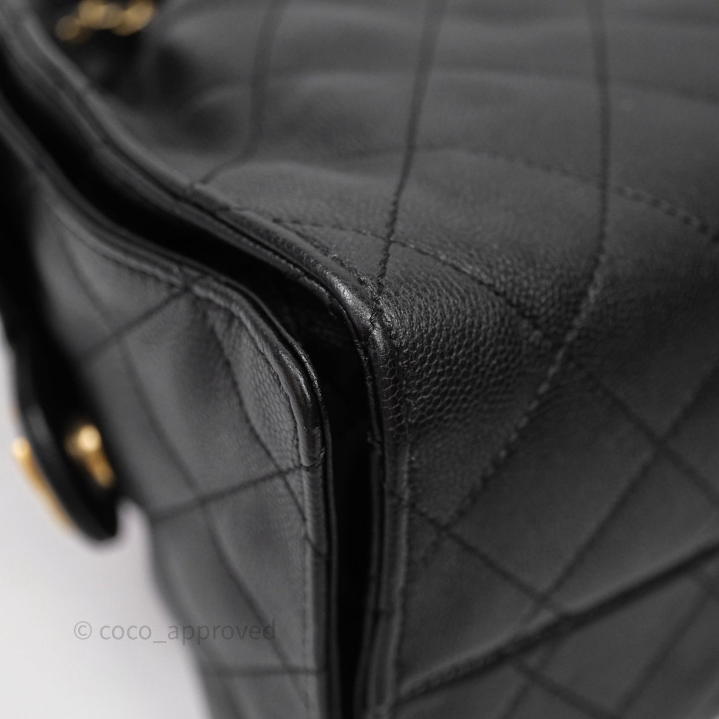 Chanel 25 Small Black Caviar Aged Gold Hardware