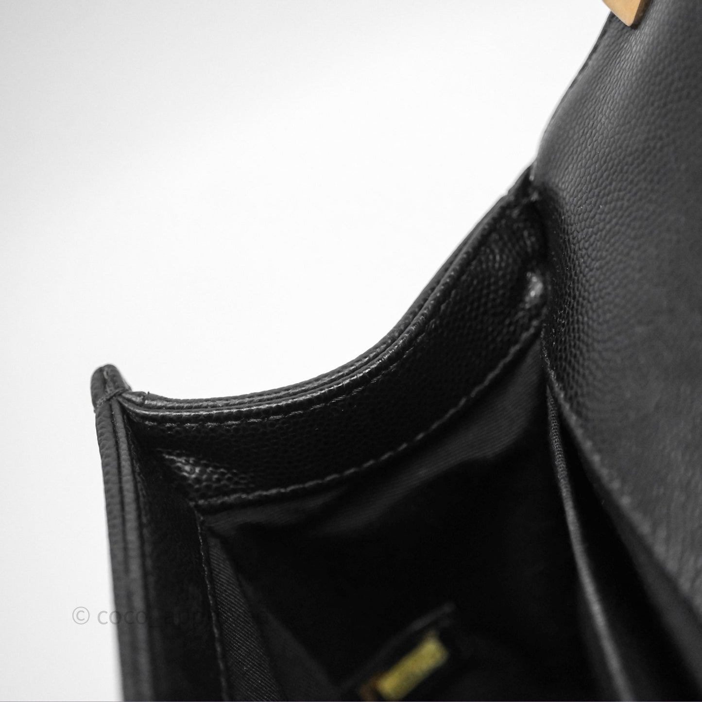 Chanel Medium Boy Quilted Black Caviar Aged Gold Hardware