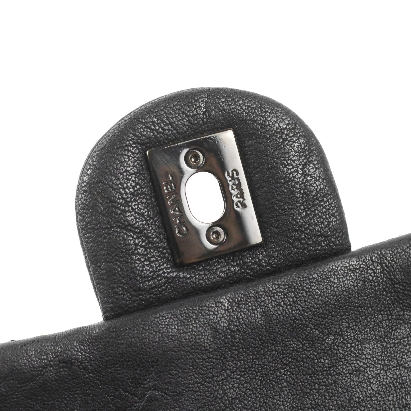 Chanel Small Studded Flap Bag Black Calfskin Gun Metal