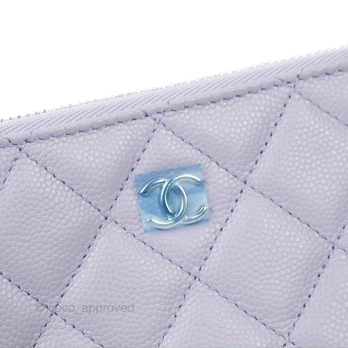 Chanel Quilted Mini O Case Lilac Caviar Silver Hardware 21K