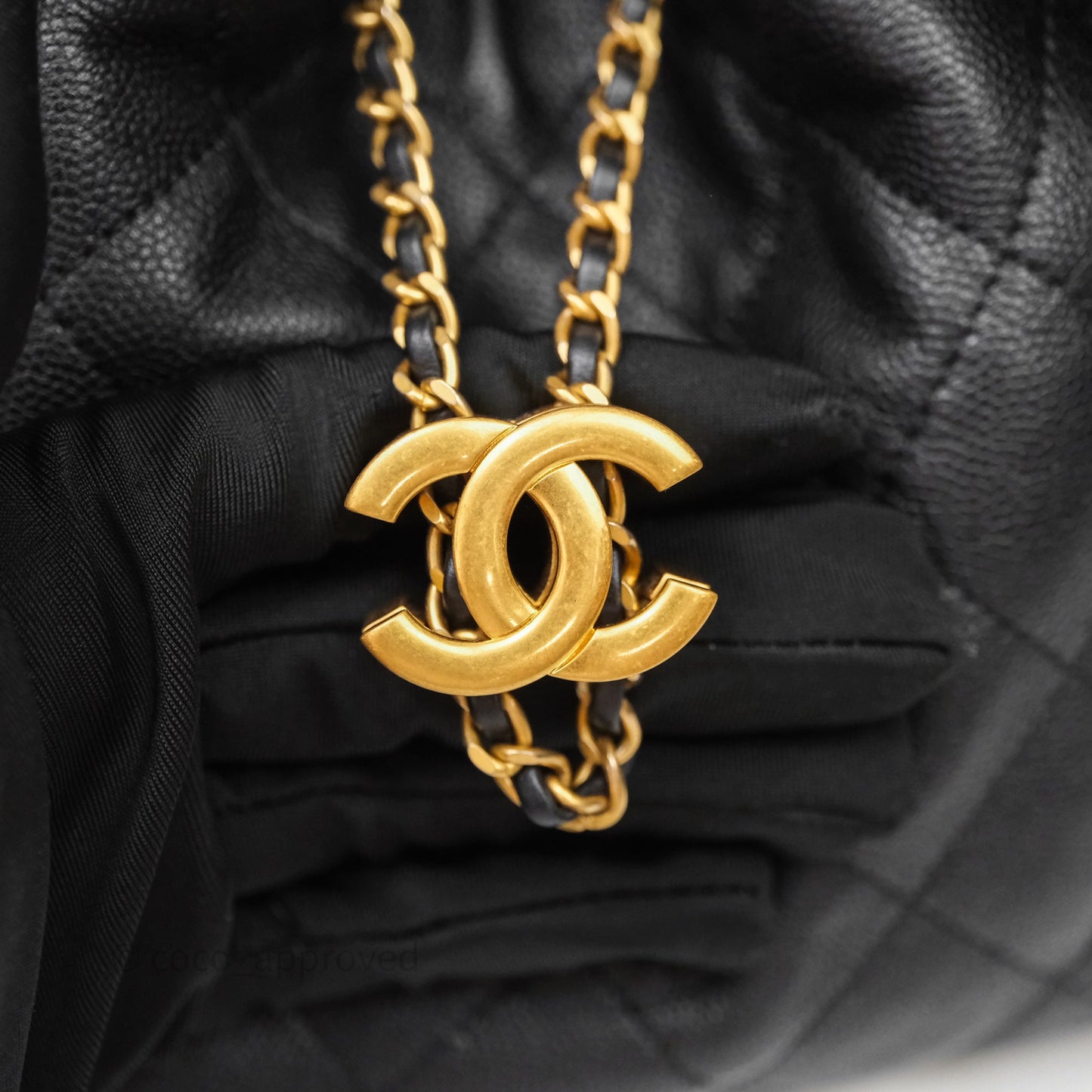 Chanel 25 Small Black Caviar Aged Gold Hardware