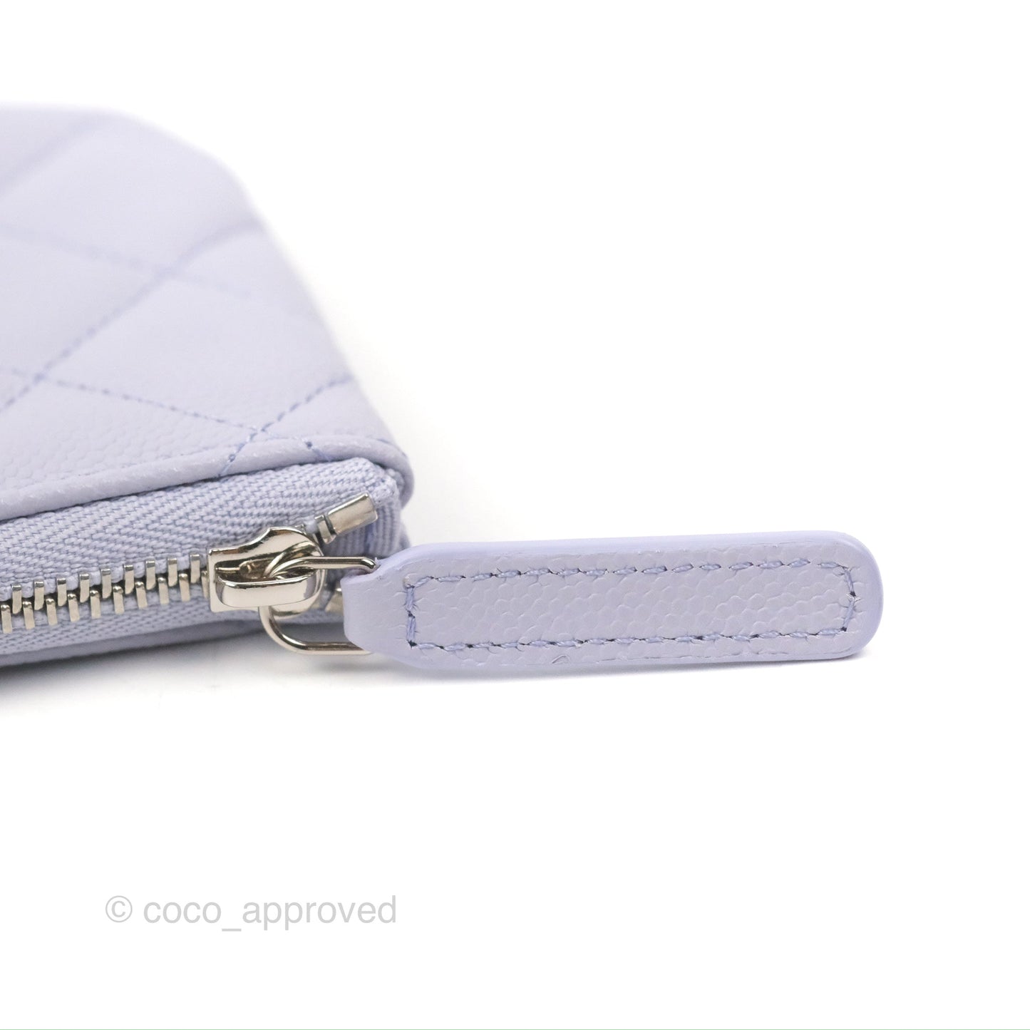 Chanel Quilted Mini O Case Lilac Caviar Silver Hardware 21K