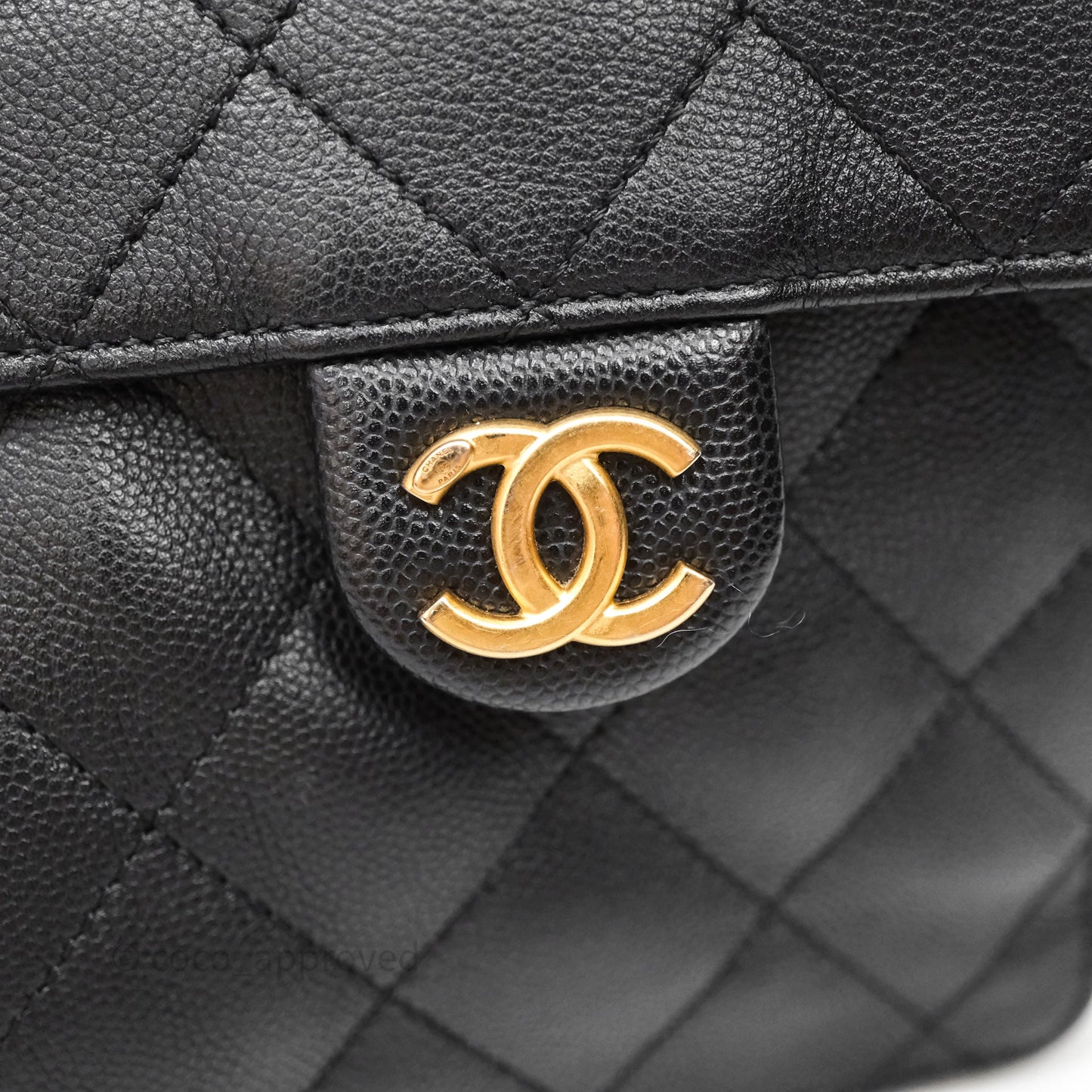 Chanel 25 Small Black Caviar Aged Gold Hardware