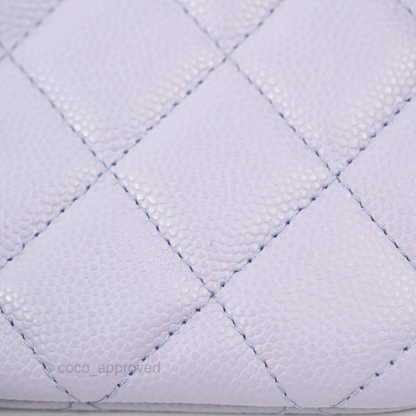 Chanel Quilted Mini O Case Lilac Caviar Silver Hardware 21K