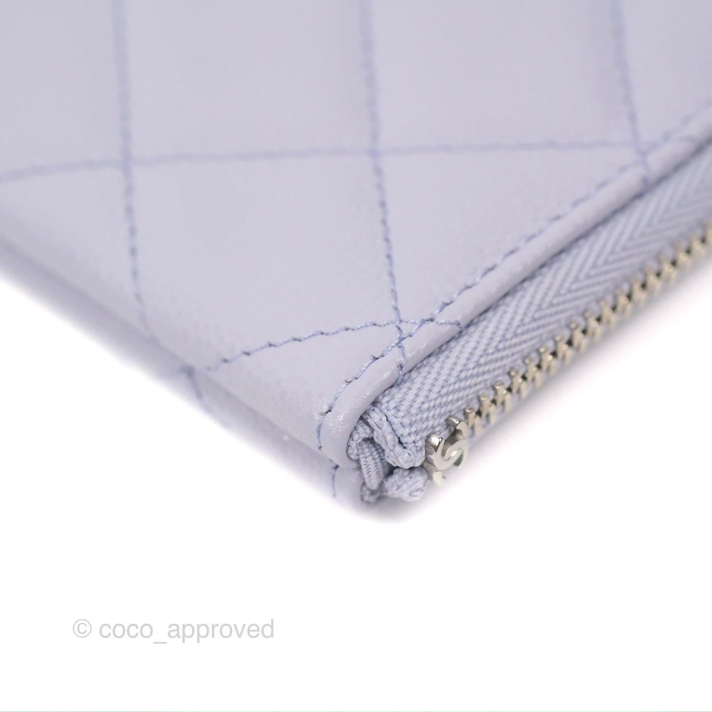 Chanel Quilted Mini O Case Lilac Caviar Silver Hardware 21K