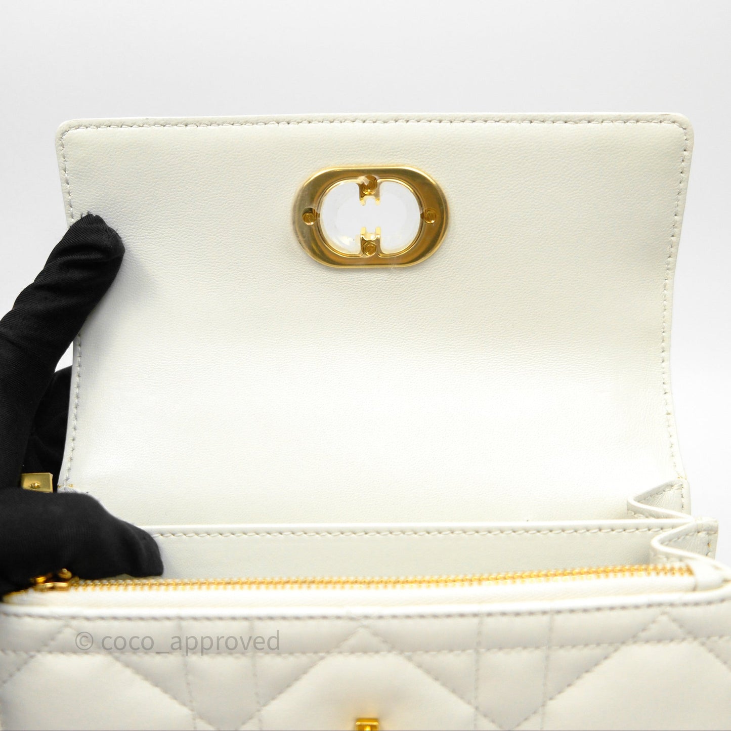 Dior Miss Caro Mini Bag Latte White Macrocannage Lambskin