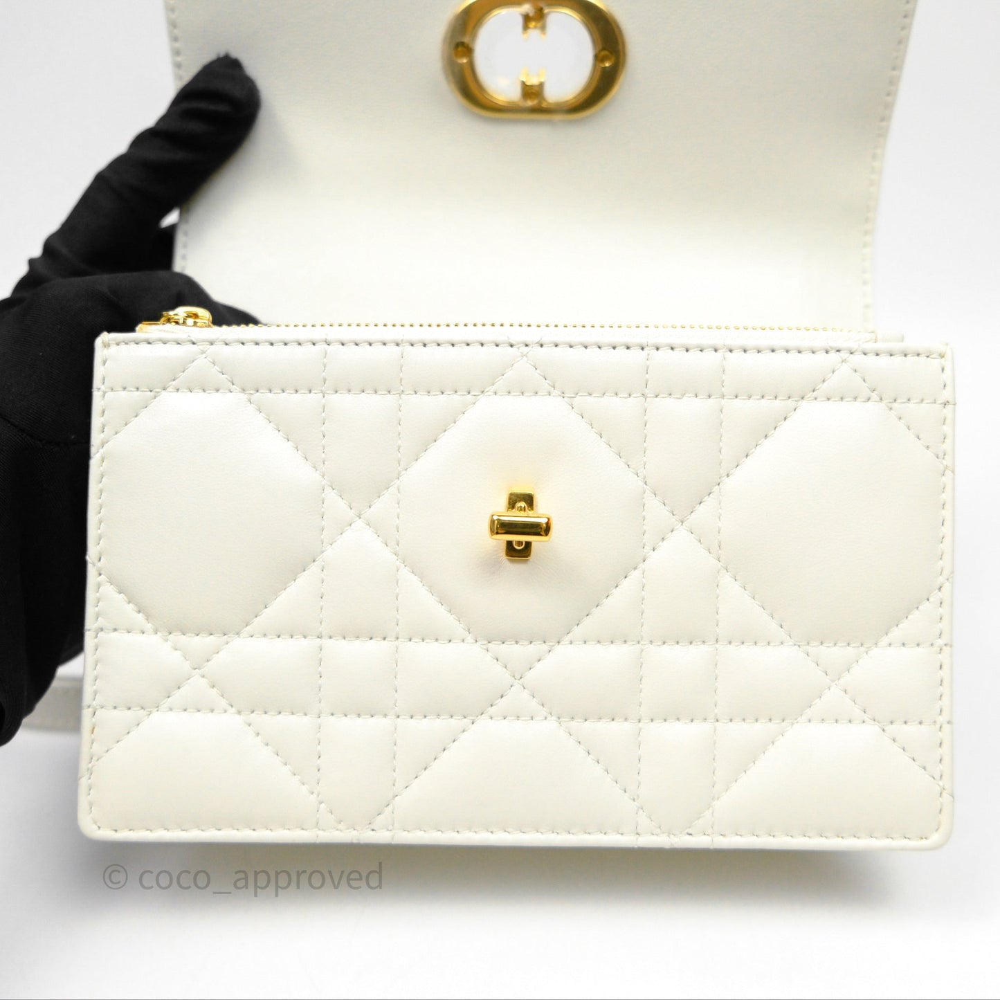 Dior Miss Caro Mini Bag Latte White Macrocannage Lambskin