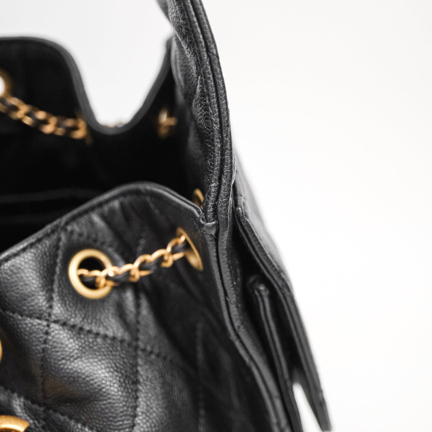 Chanel 25 Small Black Caviar Aged Gold Hardware