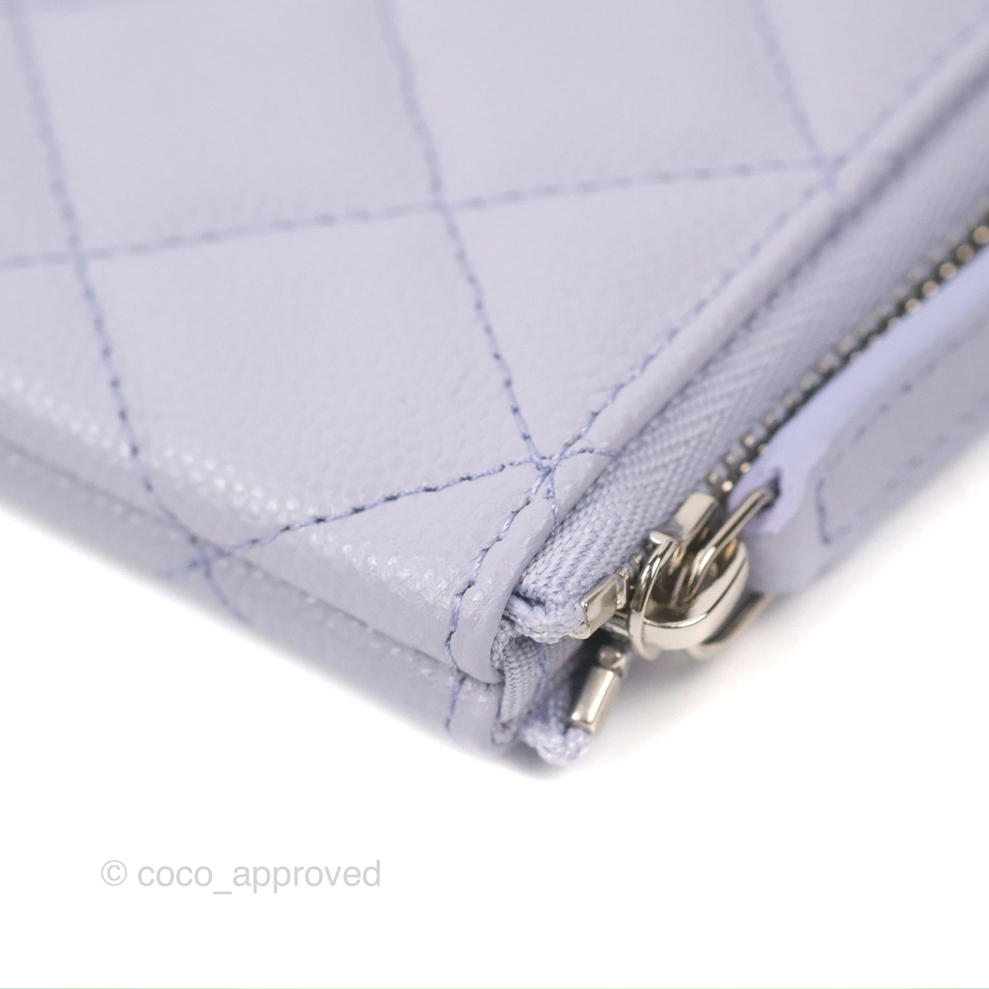 Chanel Quilted Mini O Case Lilac Caviar Silver Hardware 21K