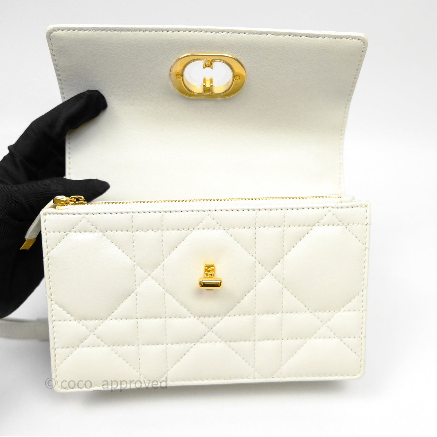 Dior Miss Caro Mini Bag Latte White Macrocannage Lambskin