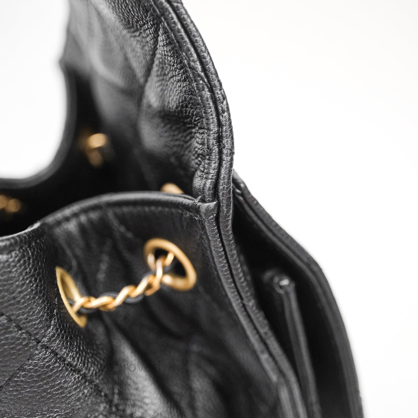 Chanel 25 Small Black Caviar Aged Gold Hardware