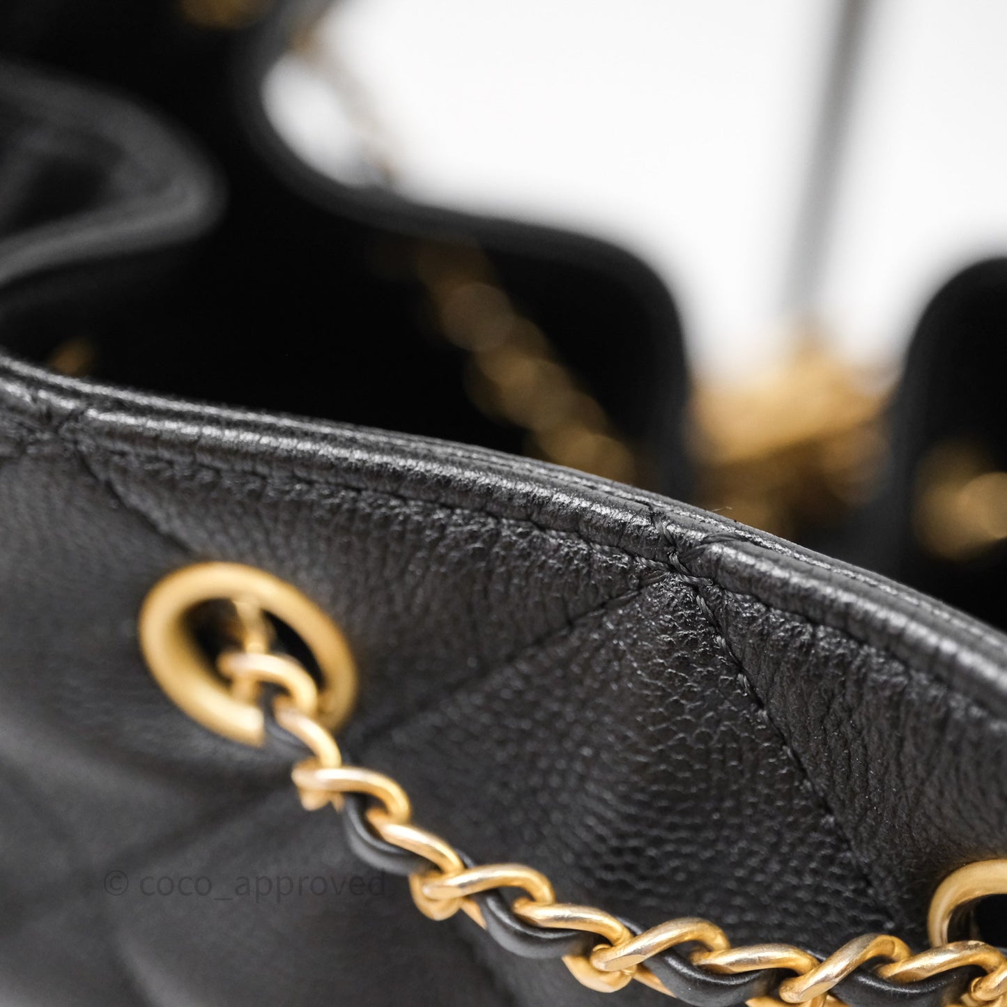 Chanel 25 Small Black Caviar Aged Gold Hardware