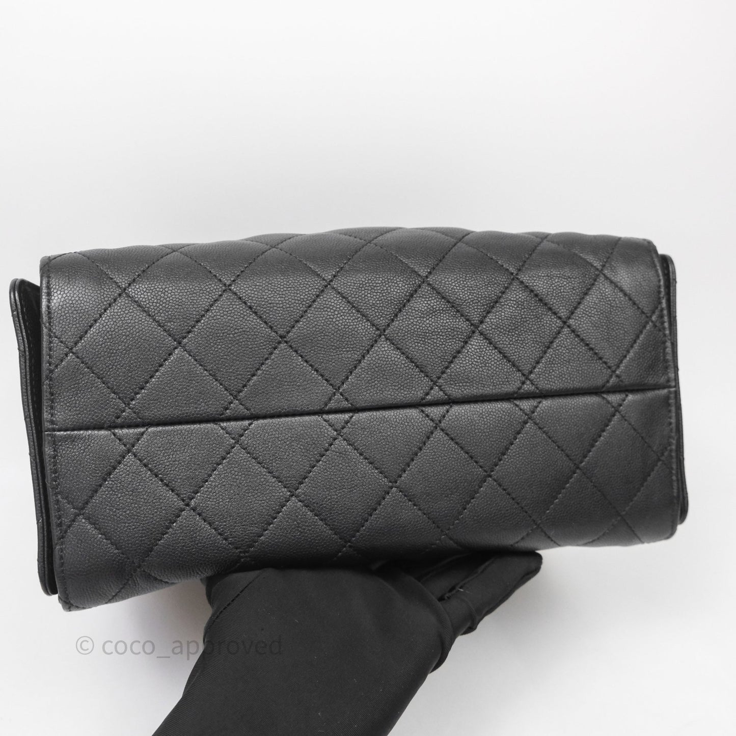 Chanel 25 Small Black Caviar Aged Gold Hardware