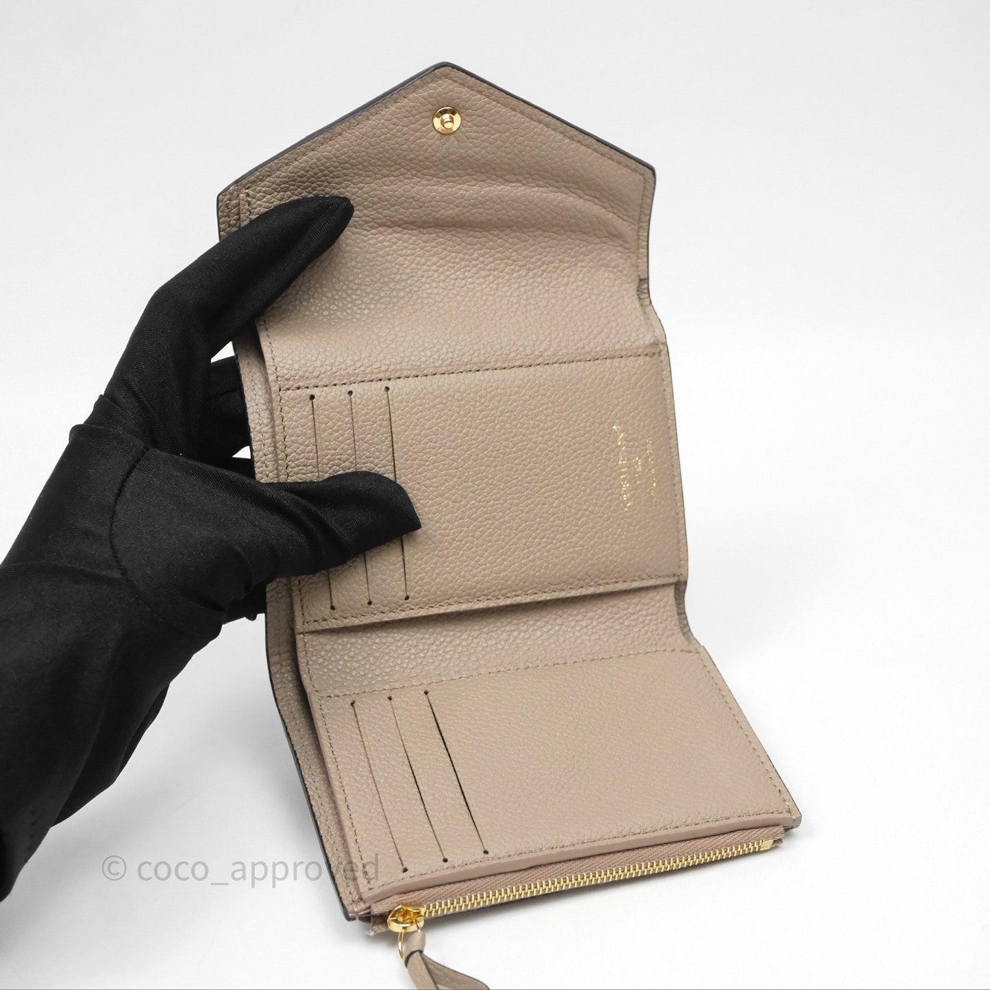 Louis Vuitton Victorine Wallet Monogram Empreinte Dove/Cream