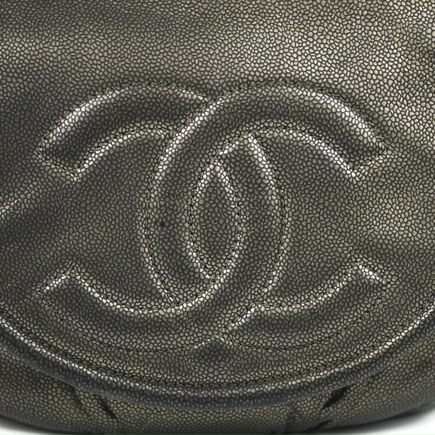Chanel Half Moon Flap Bag Metallic Caviar Silver Hardware