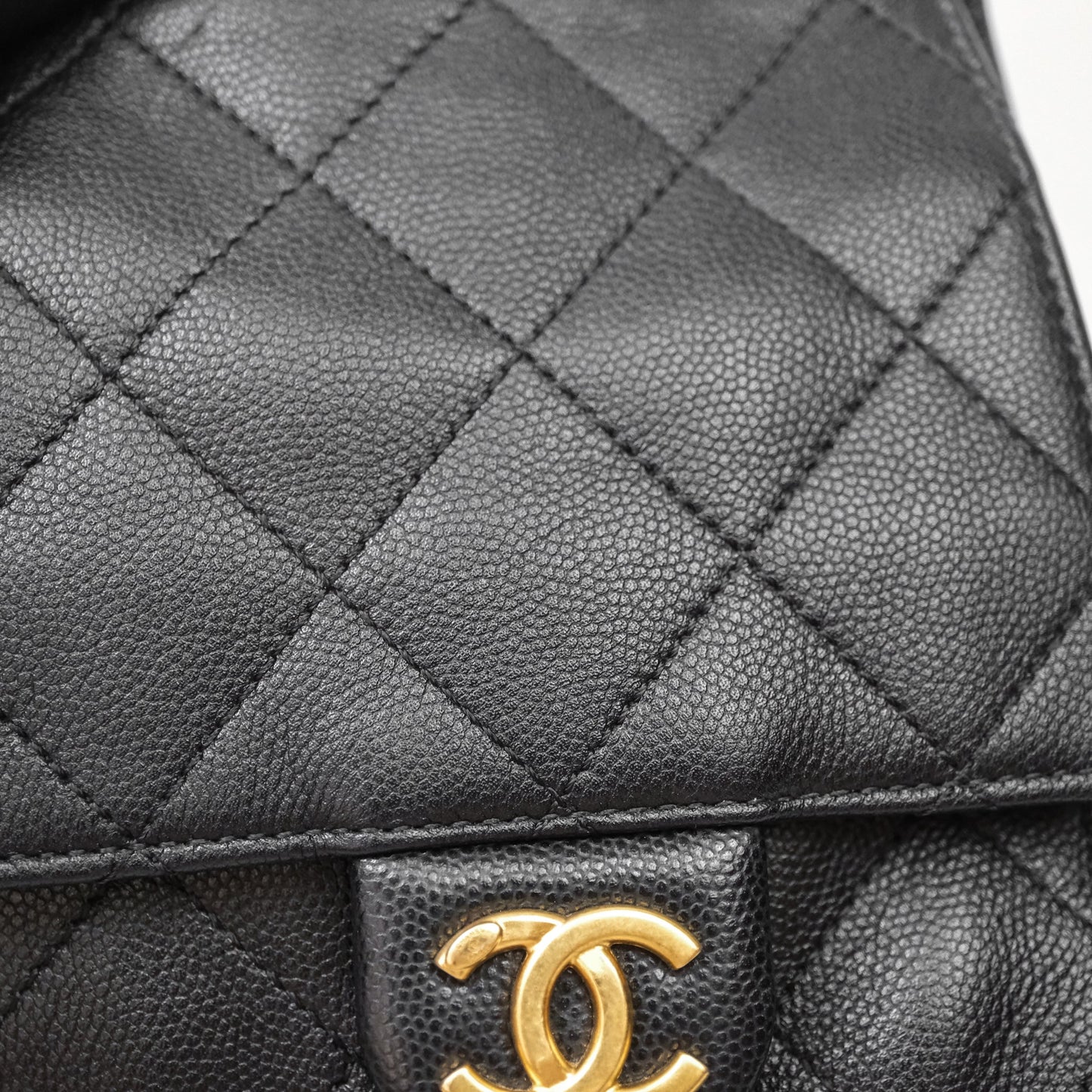 Chanel 25 Small Black Caviar Aged Gold Hardware