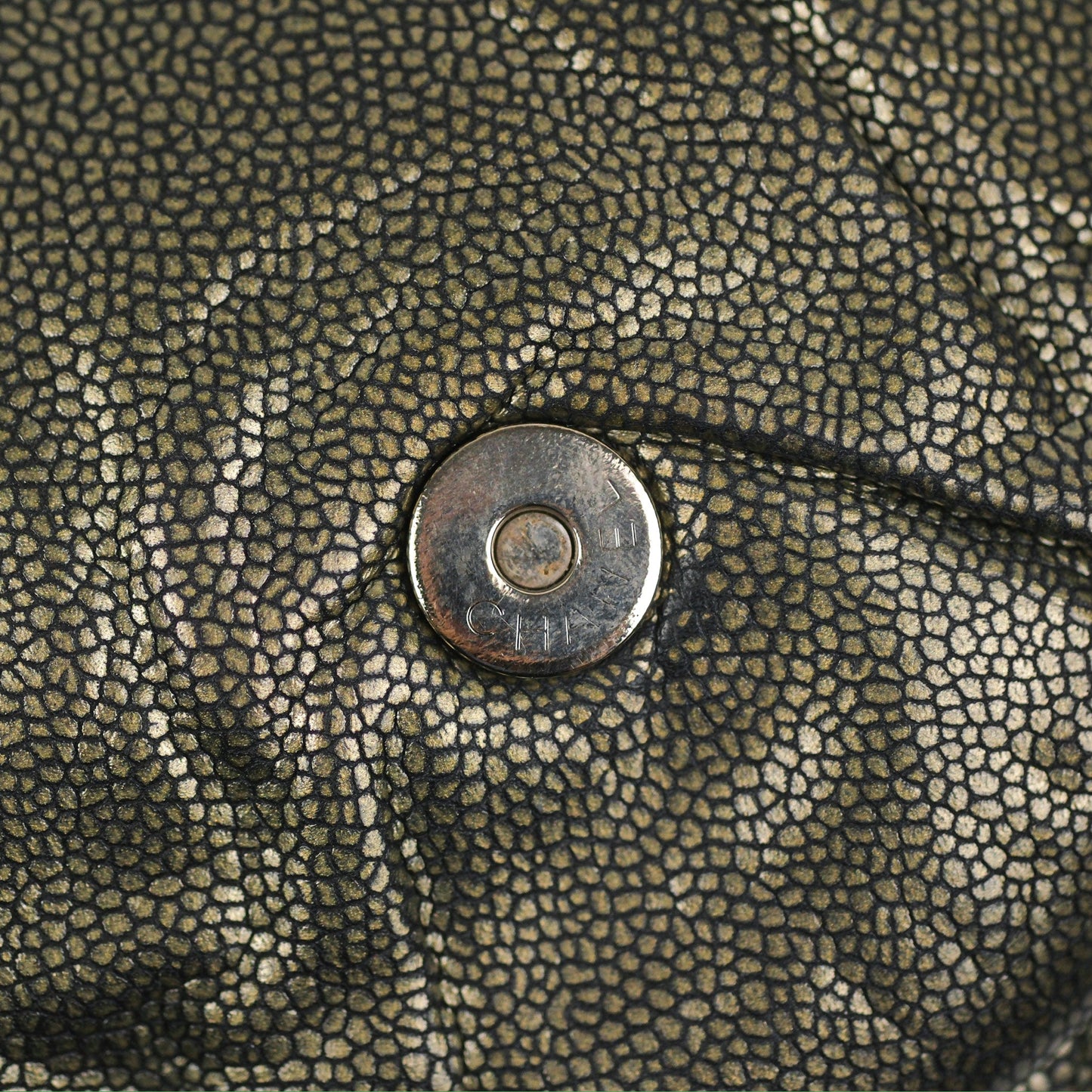 Chanel Half Moon Flap Bag Metallic Caviar Silver Hardware