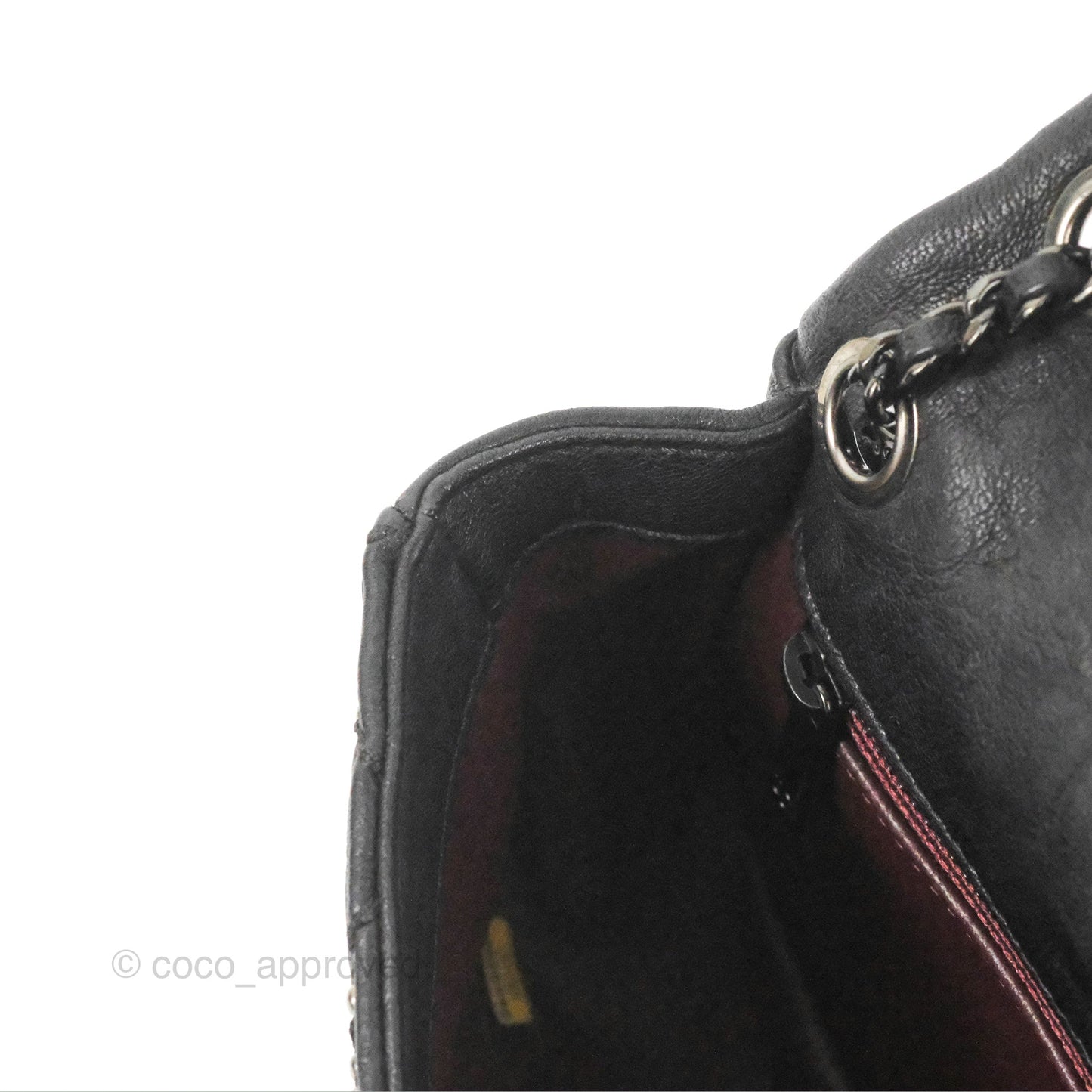 Chanel Small Studded Flap Bag Black Calfskin Gun Metal