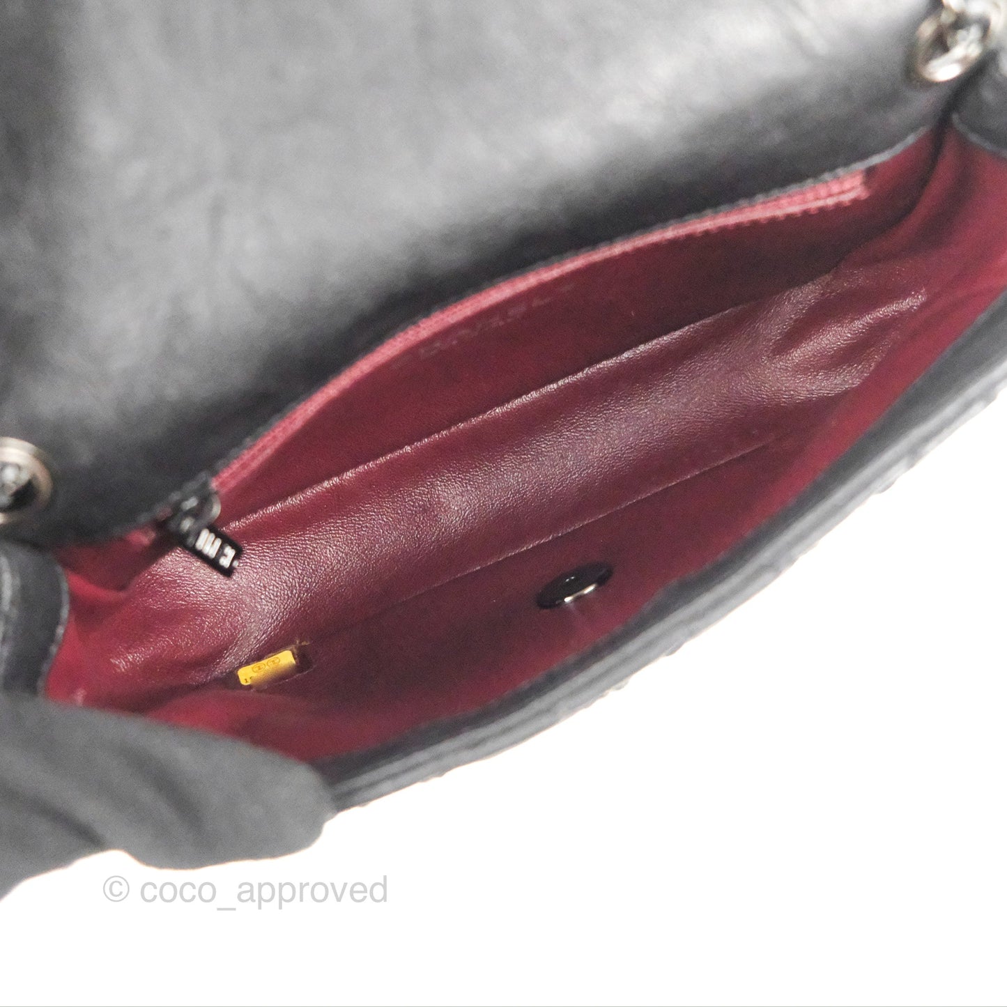 Chanel Small Studded Flap Bag Black Calfskin Gun Metal