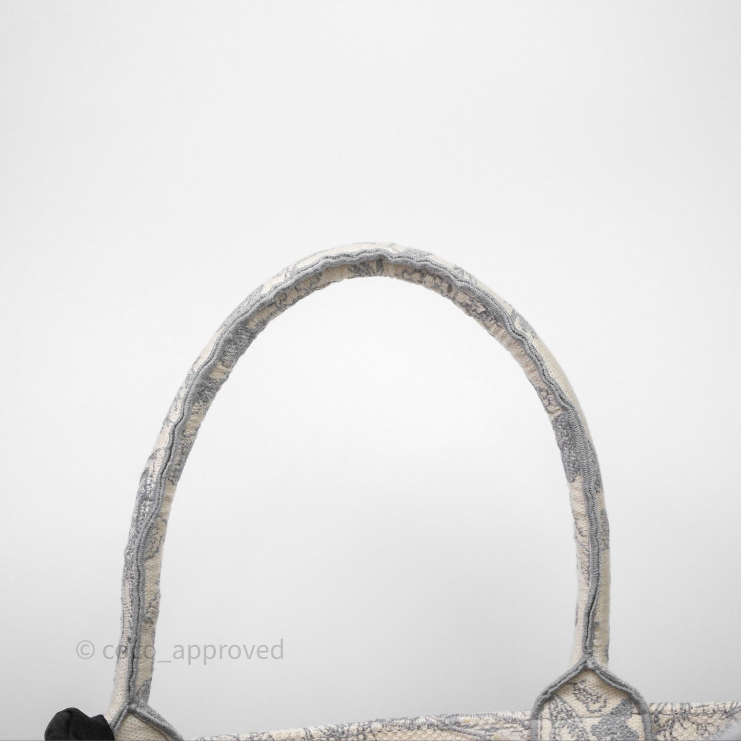 Christian Dior Medium (Old Small) Embroidered Toile De Jouy Light Grey Canvas Book Tote
