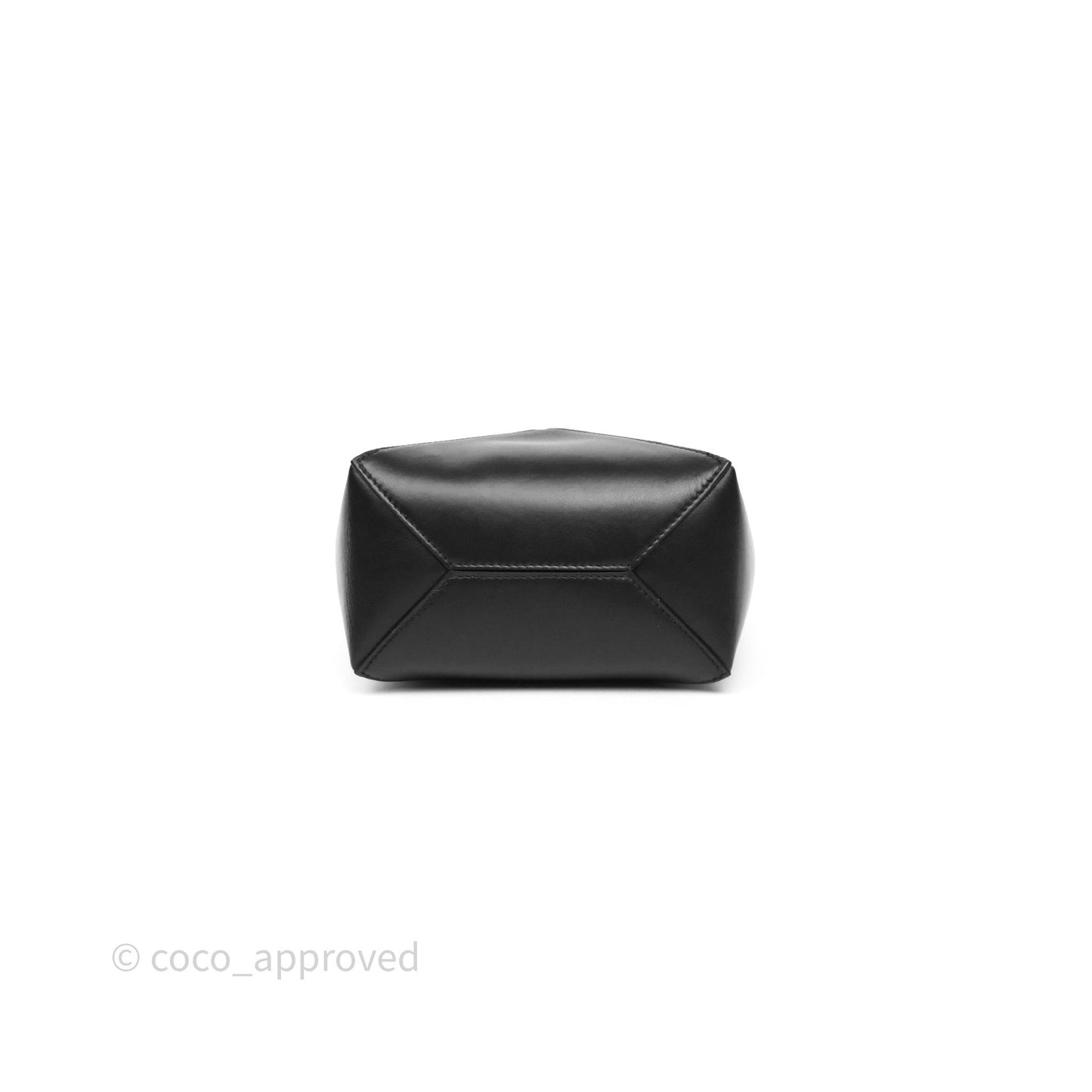 Loewe Mini Puzzle Fold Tote in Shiny Calfskin Black
