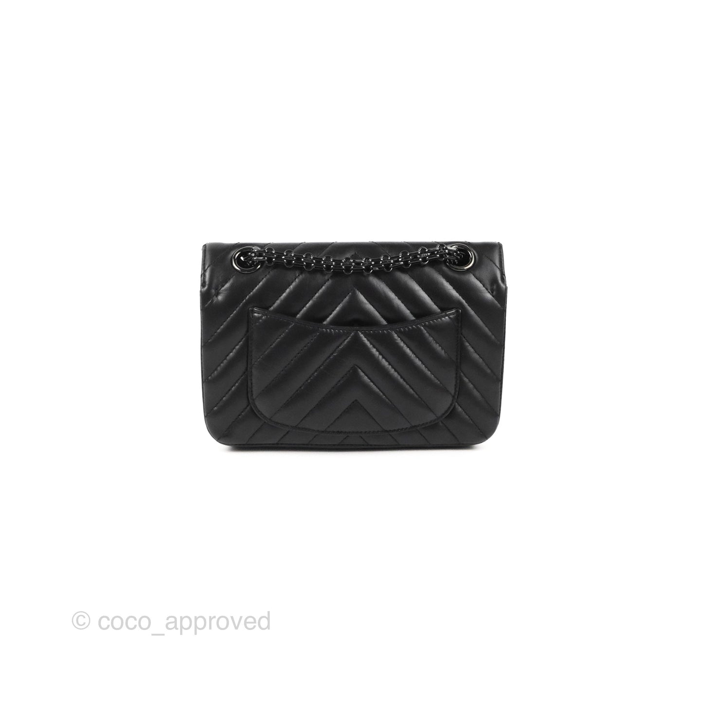 Chanel Mini Reissue 224 So Black Chevron Calfskin