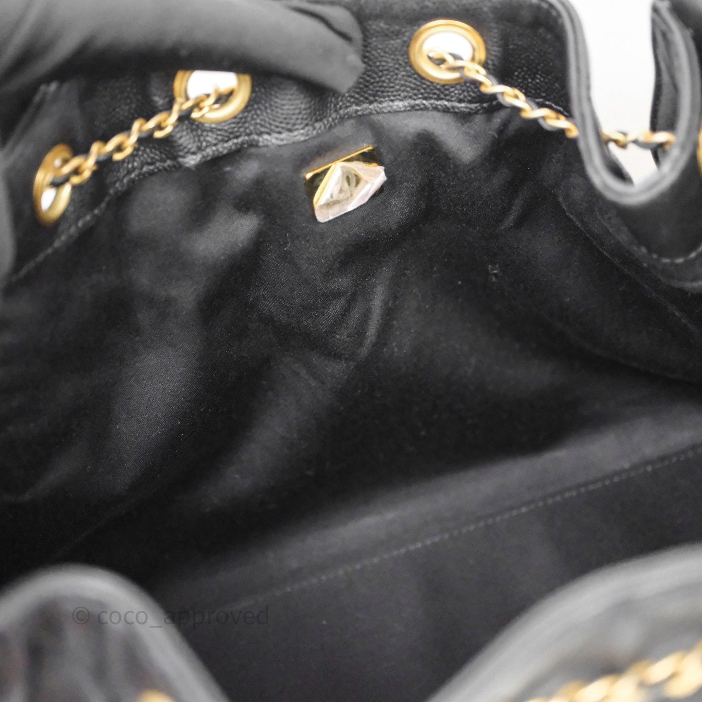 Chanel 25 Small Black Caviar Aged Gold Hardware