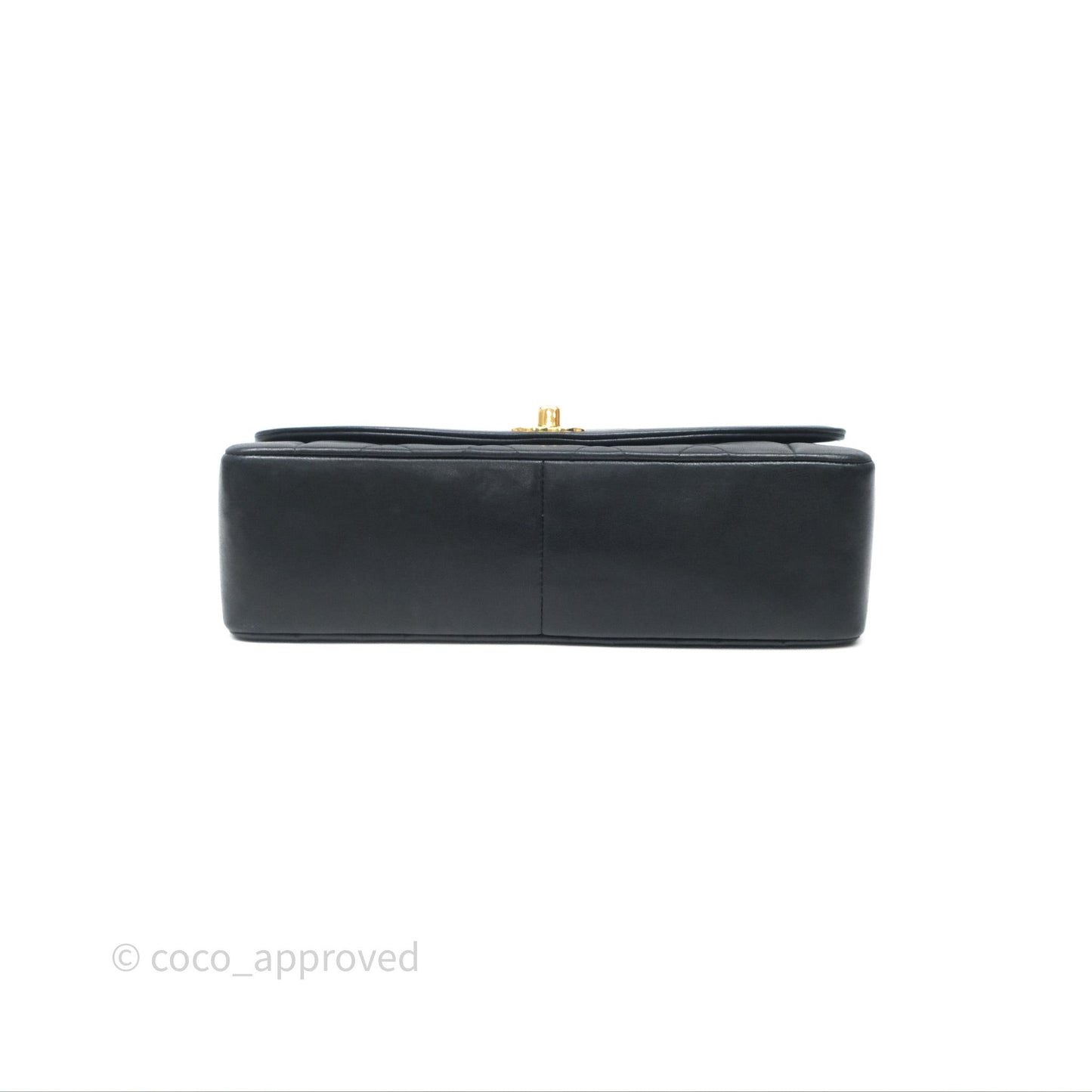 Chanel Vintage Medium Classic Diana Flap Bag Black Lambskin 24K Gold Hardware