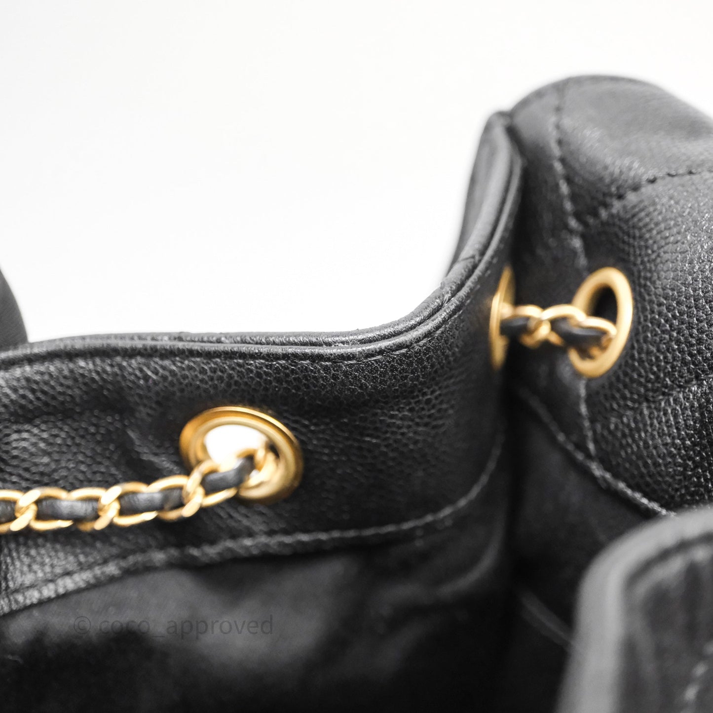 Chanel 25 Small Black Caviar Aged Gold Hardware