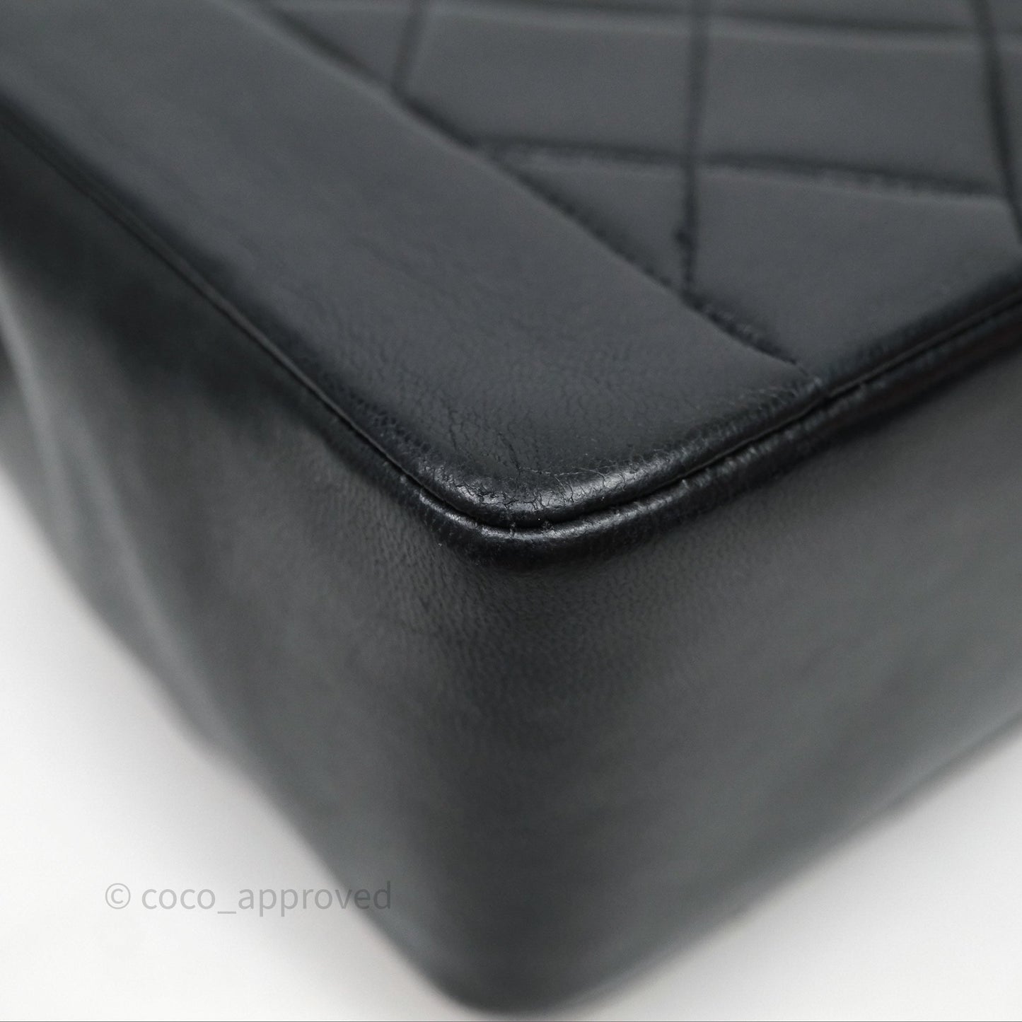 Chanel Vintage Medium Classic Diana Flap Bag Black Lambskin 24K Gold Hardware