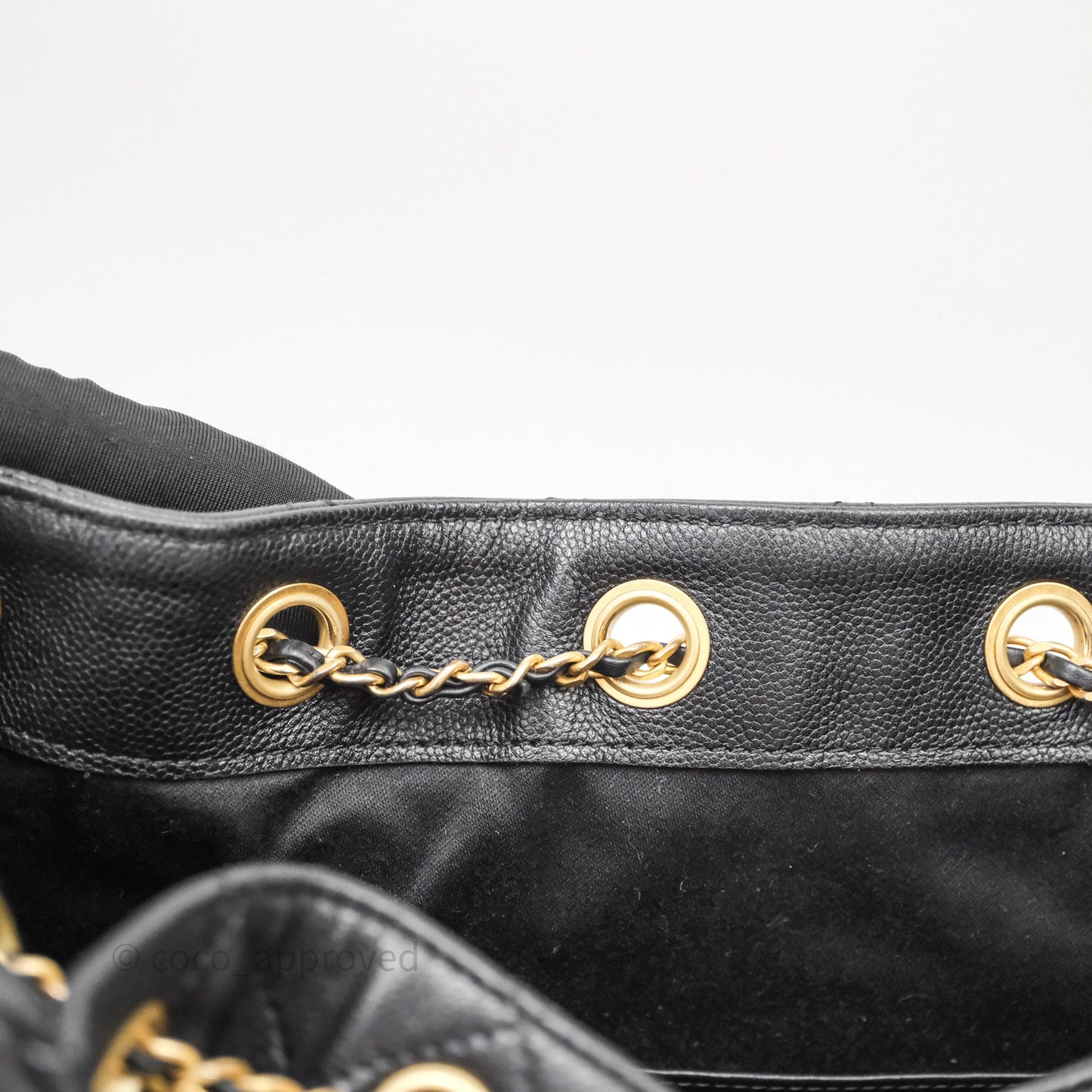 Chanel 25 Small Black Caviar Aged Gold Hardware