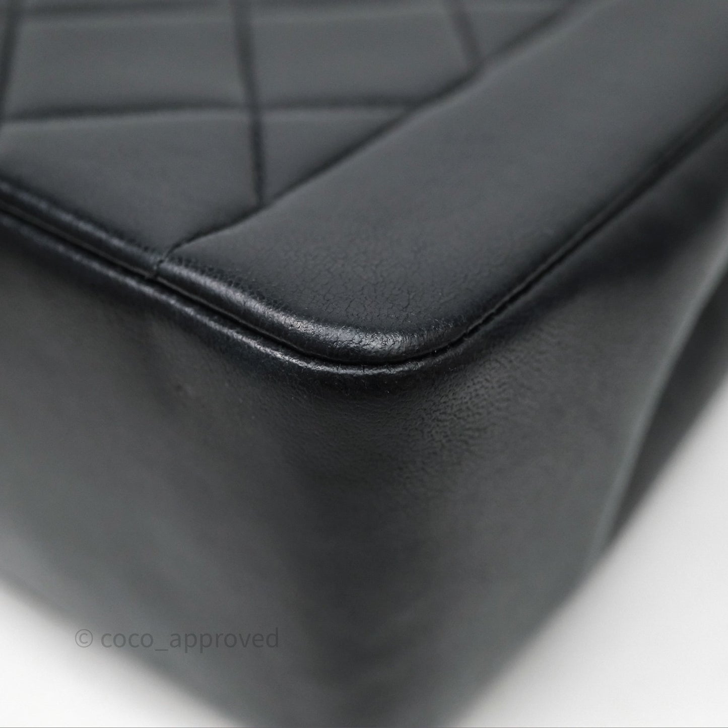 Chanel Vintage Medium Classic Diana Flap Bag Black Lambskin 24K Gold Hardware