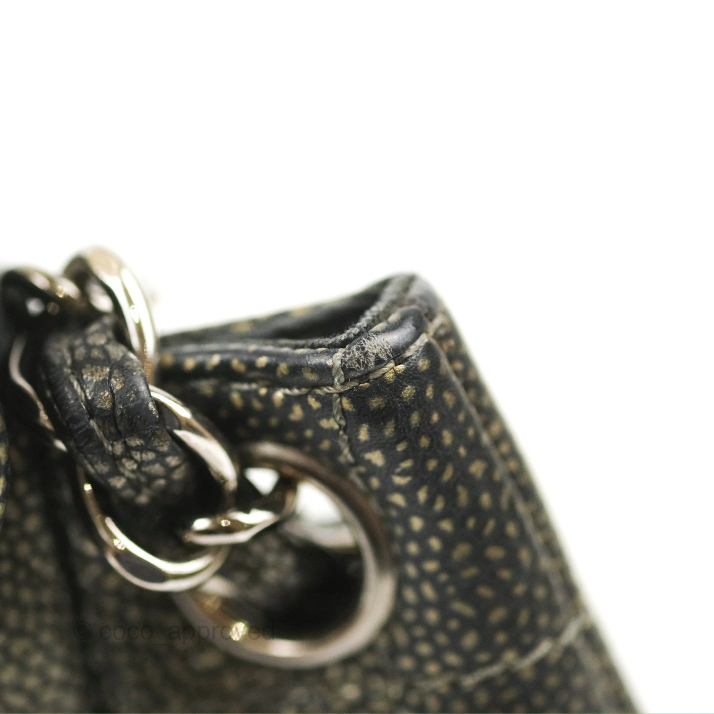 Chanel Half Moon Flap Bag Metallic Caviar Silver Hardware