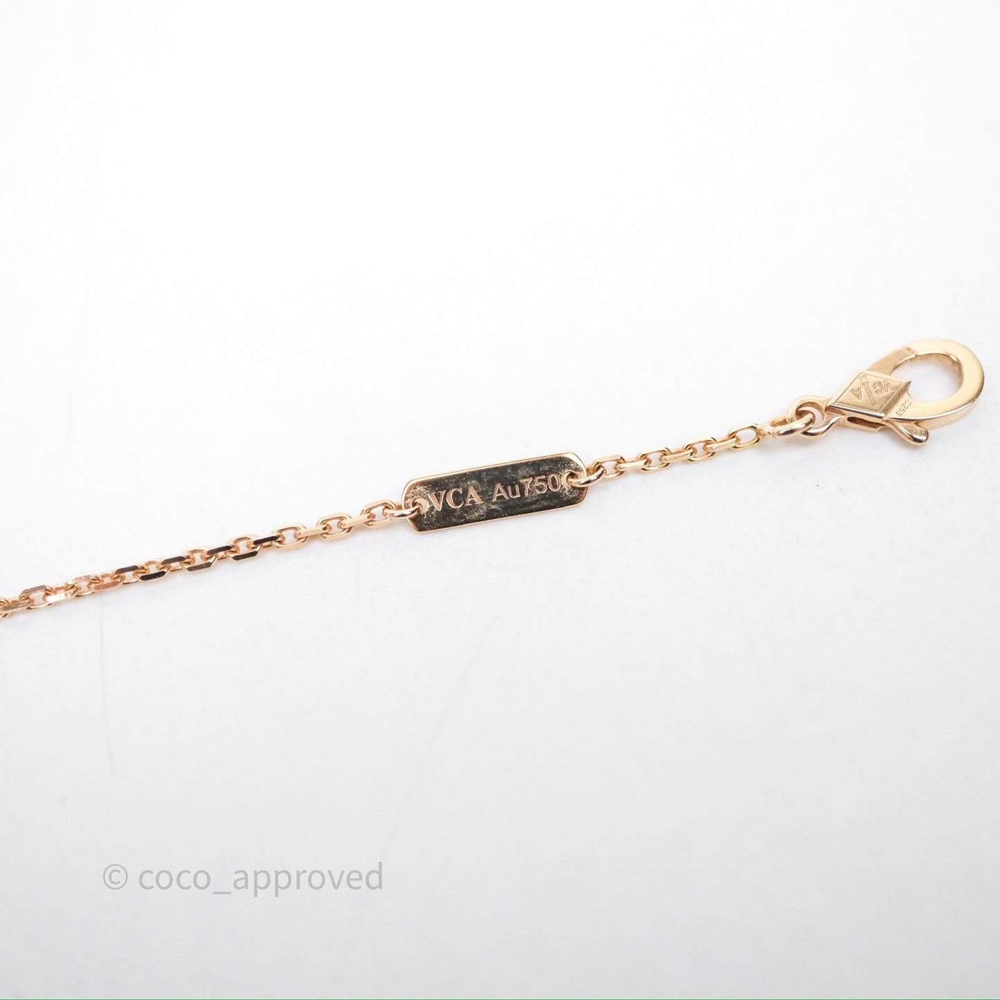 Van Cleef & Arpels Vintage Alhambra Pendant Silver Obsidian Diamond Mother-of-pearl Rose Gold