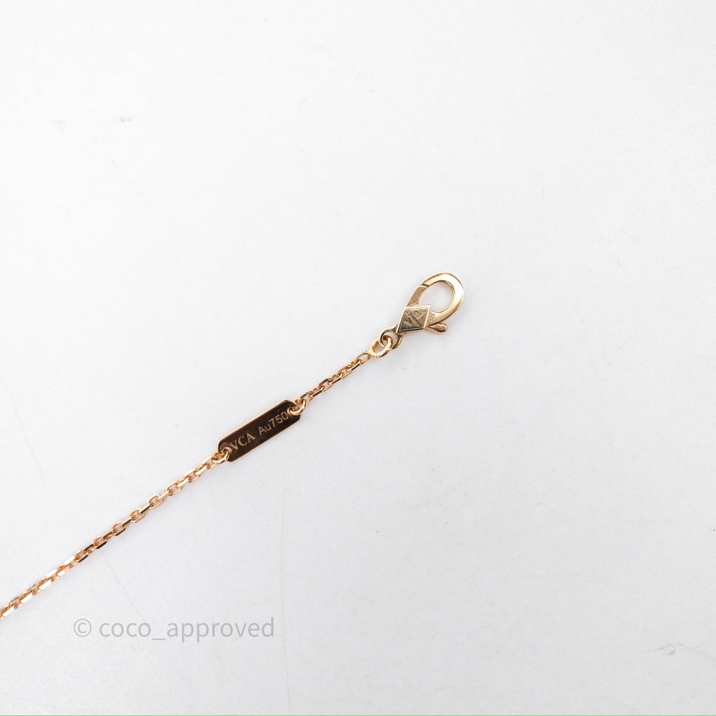 Van Cleef & Arpels Vintage Alhambra Pendant Silver Obsidian Diamond Mother-of-pearl Rose Gold