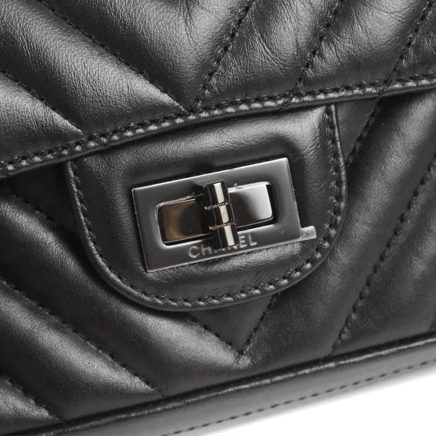 Chanel Mini Reissue 224 So Black Chevron Calfskin