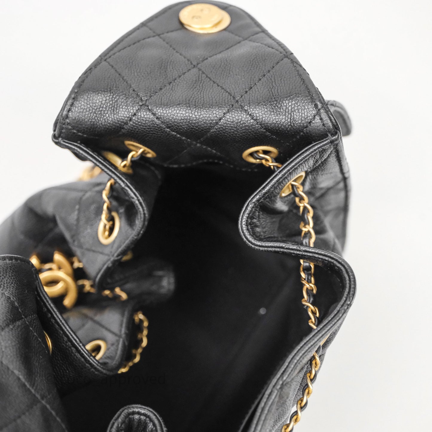 Chanel 25 Small Black Caviar Aged Gold Hardware
