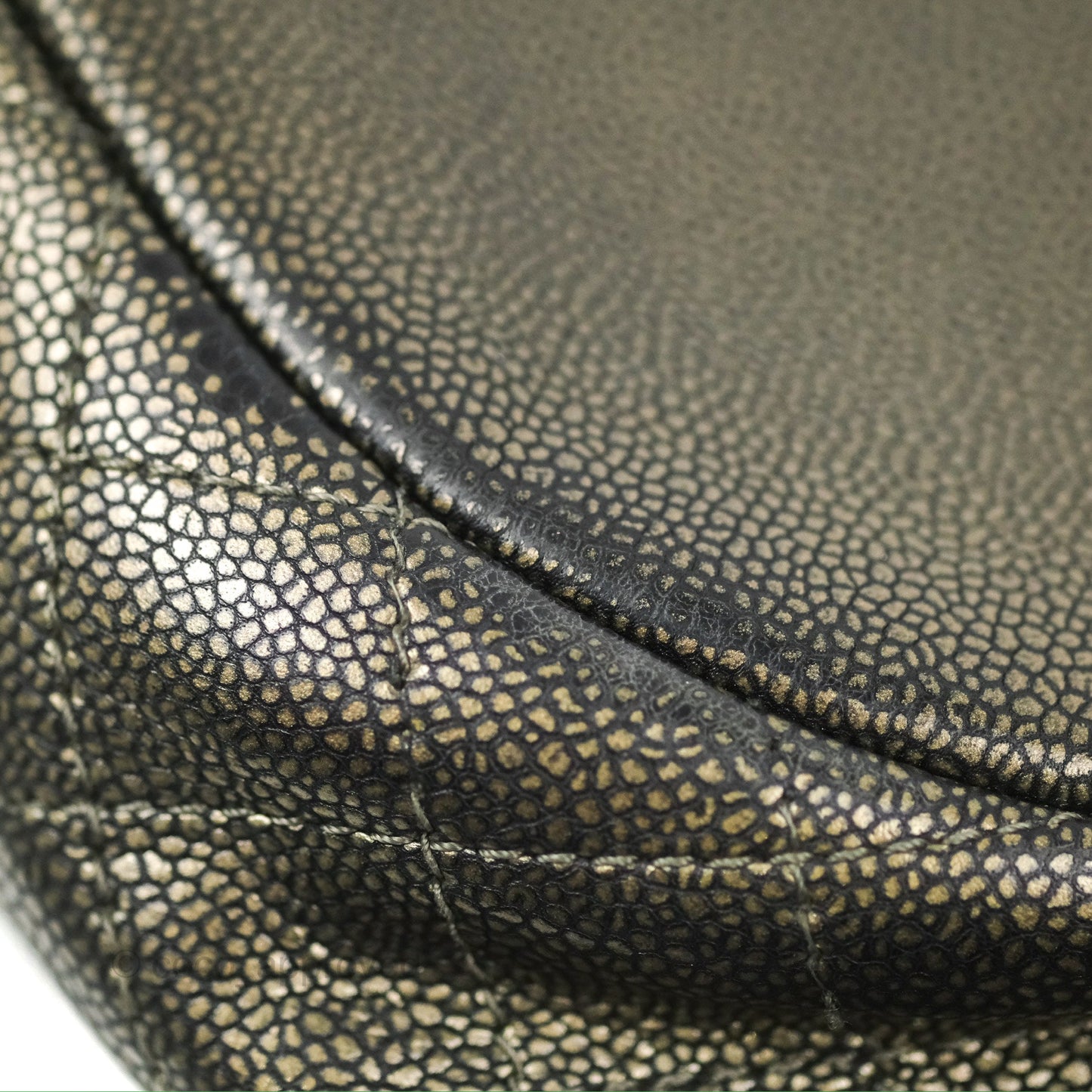 Chanel Half Moon Flap Bag Metallic Caviar Silver Hardware