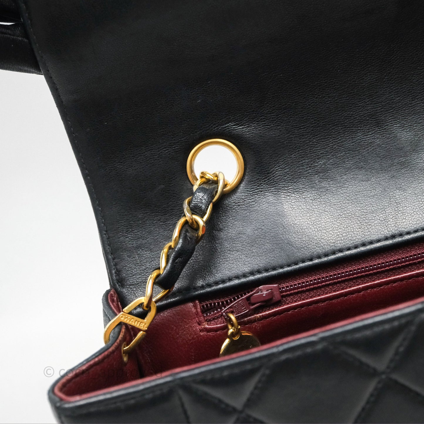 Chanel Vintage Medium Classic Diana Flap Bag Black Lambskin 24K Gold Hardware