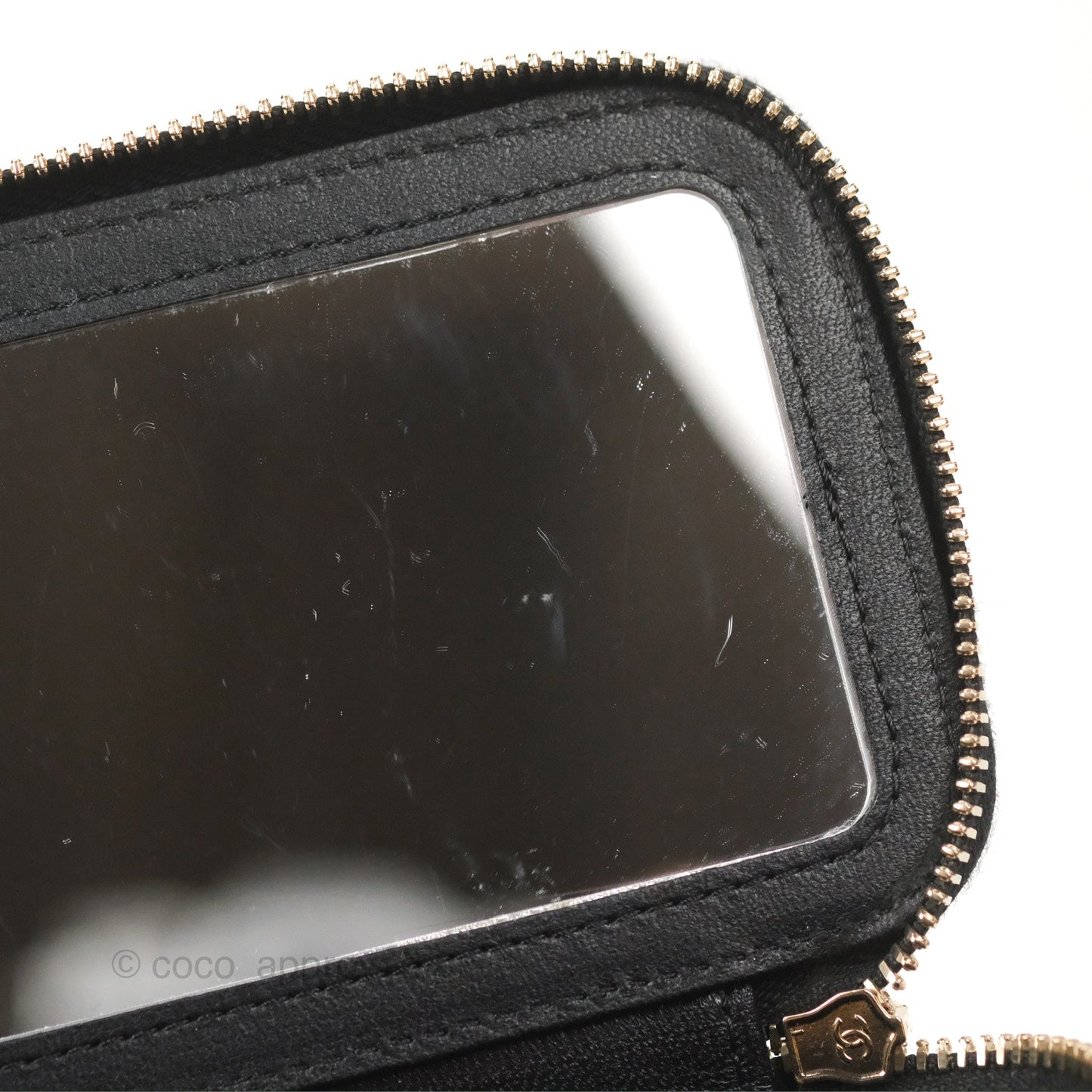 Chanel Vanity Rectangular Top Handle Black Lambskin Gold Hardware