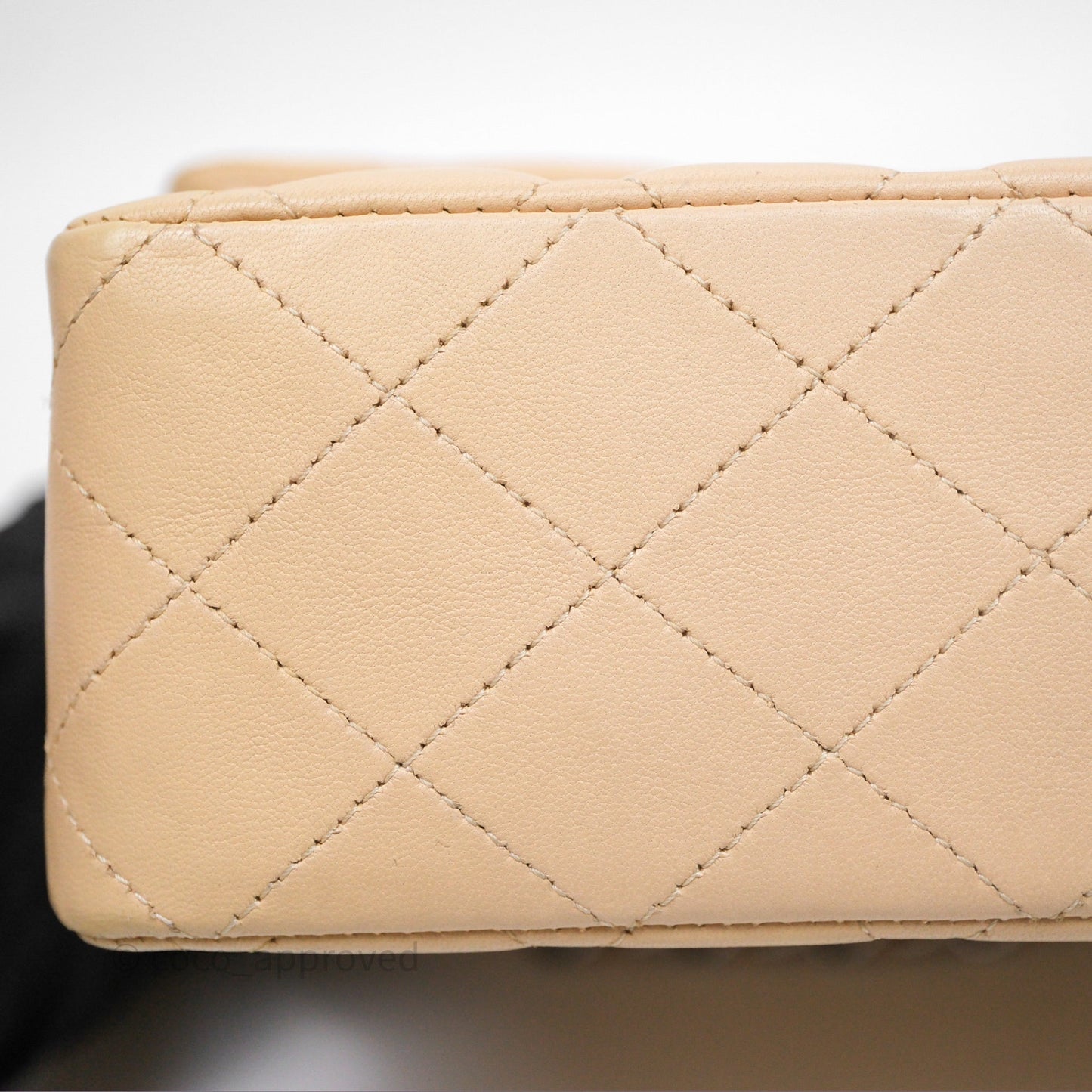 Chanel Classic M/L Medium Flap Quilted Beige Lambskin Silver Hardware