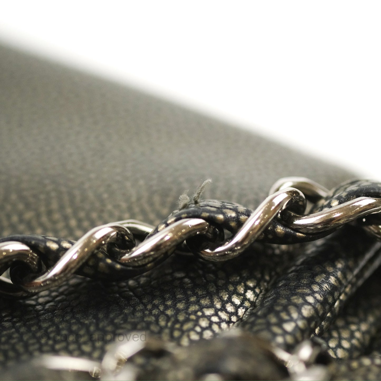 Chanel Half Moon Flap Bag Metallic Caviar Silver Hardware