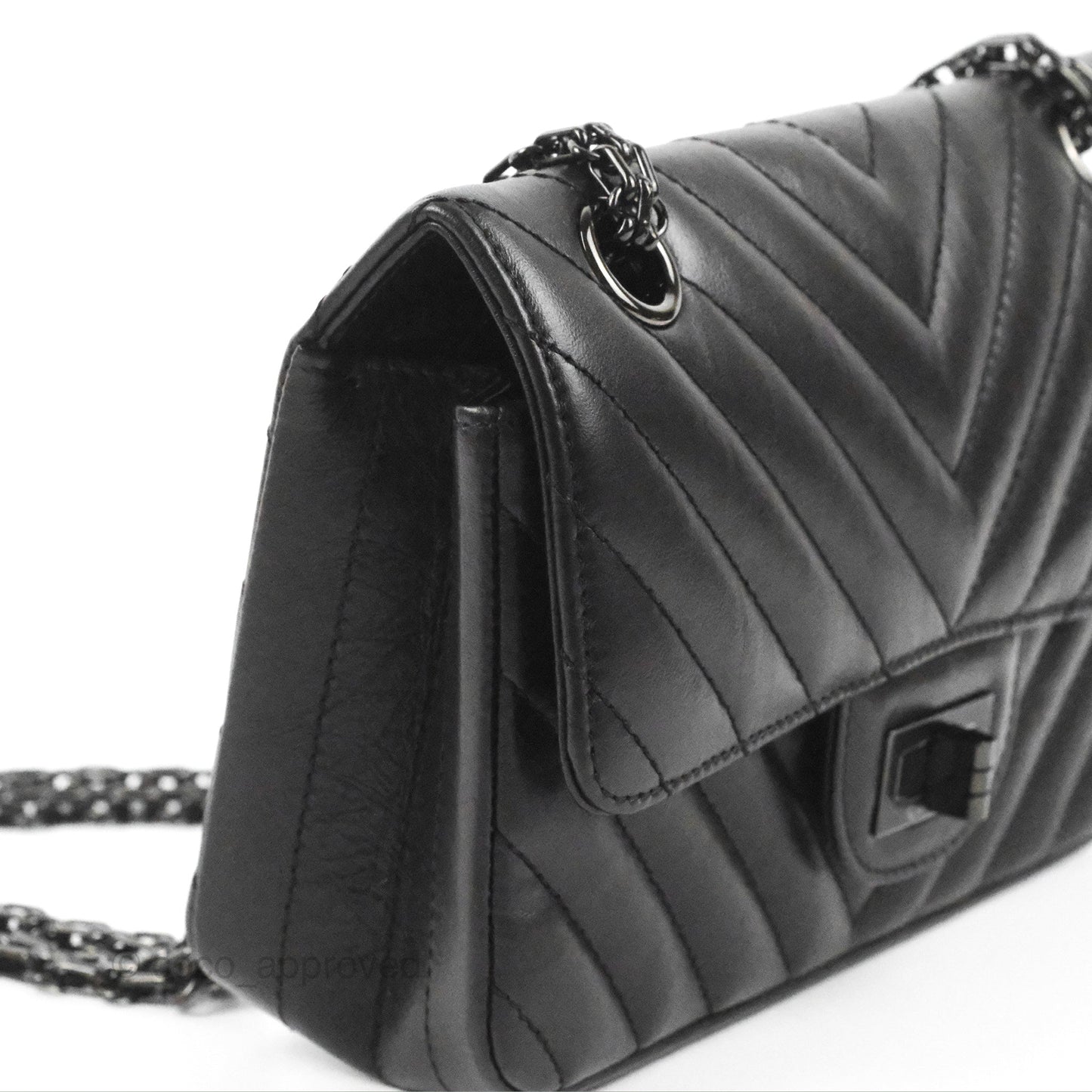 Chanel Mini Reissue 224 So Black Chevron Calfskin