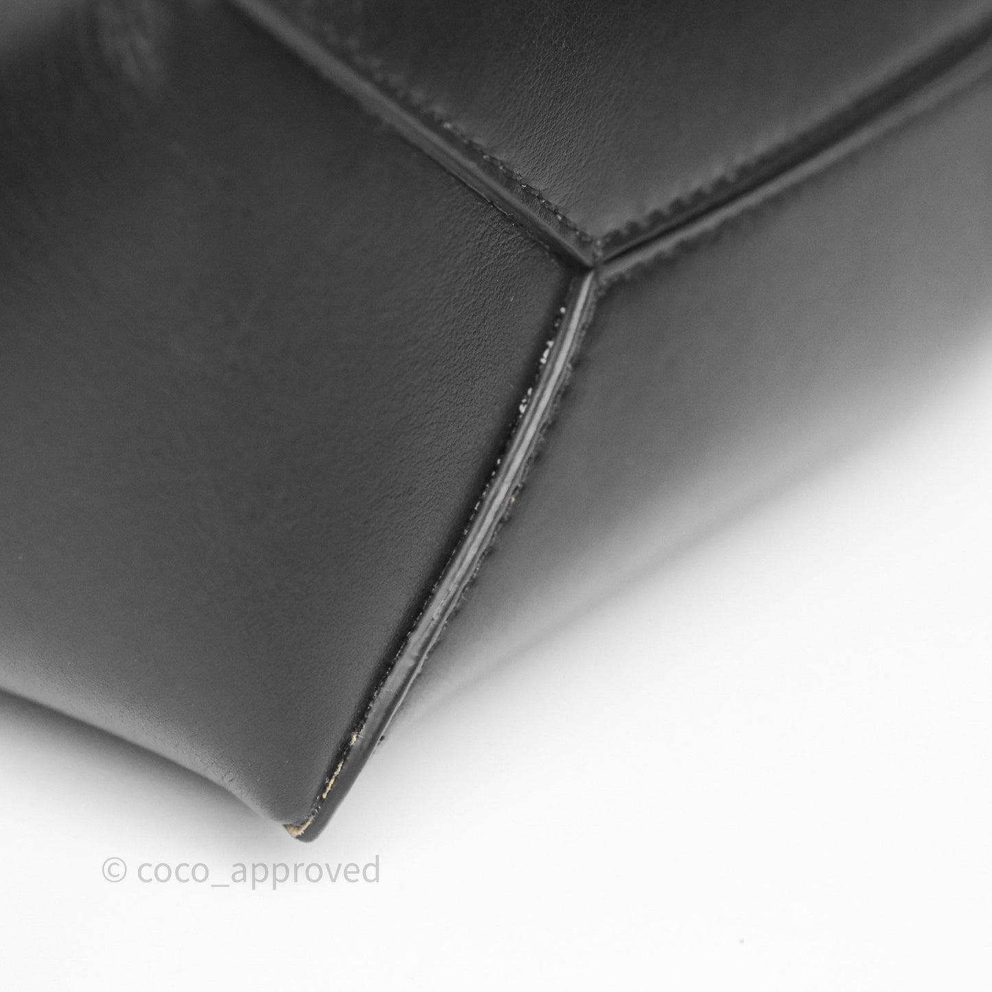 Loewe Mini Puzzle Fold Tote in Shiny Calfskin Black