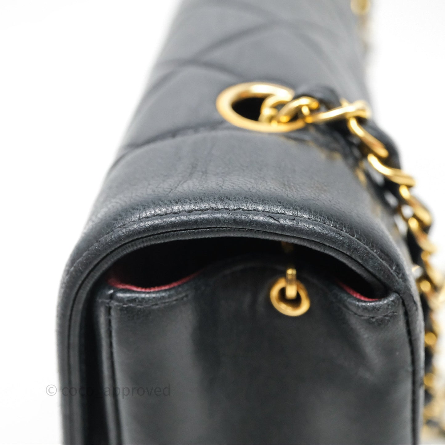 Chanel Vintage Medium Classic Diana Flap Bag Black Lambskin 24K Gold Hardware